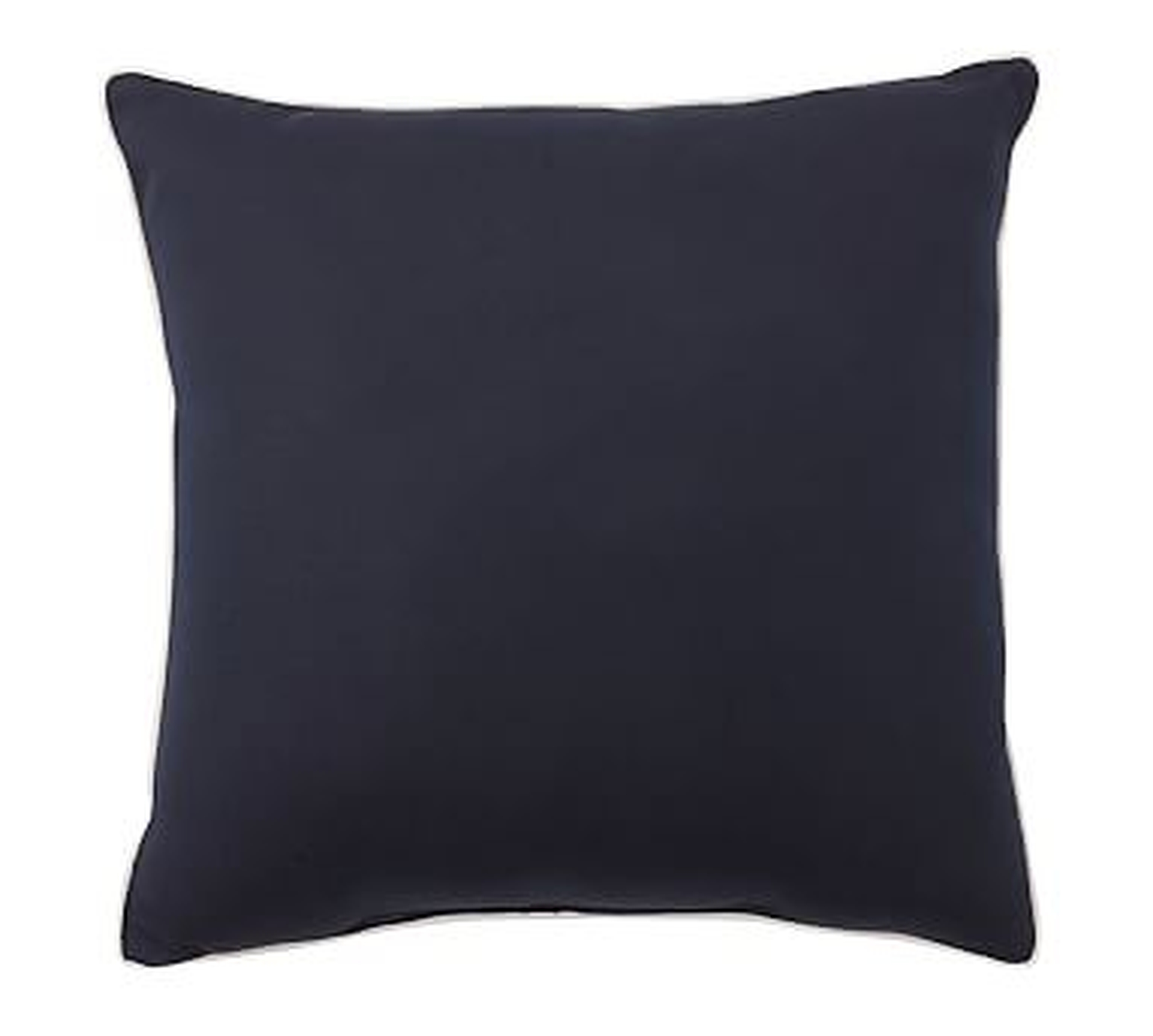 Contrast Piped Solid Indoor/Outdoor Pillow, 18" x 18", Navy - Pottery Barn