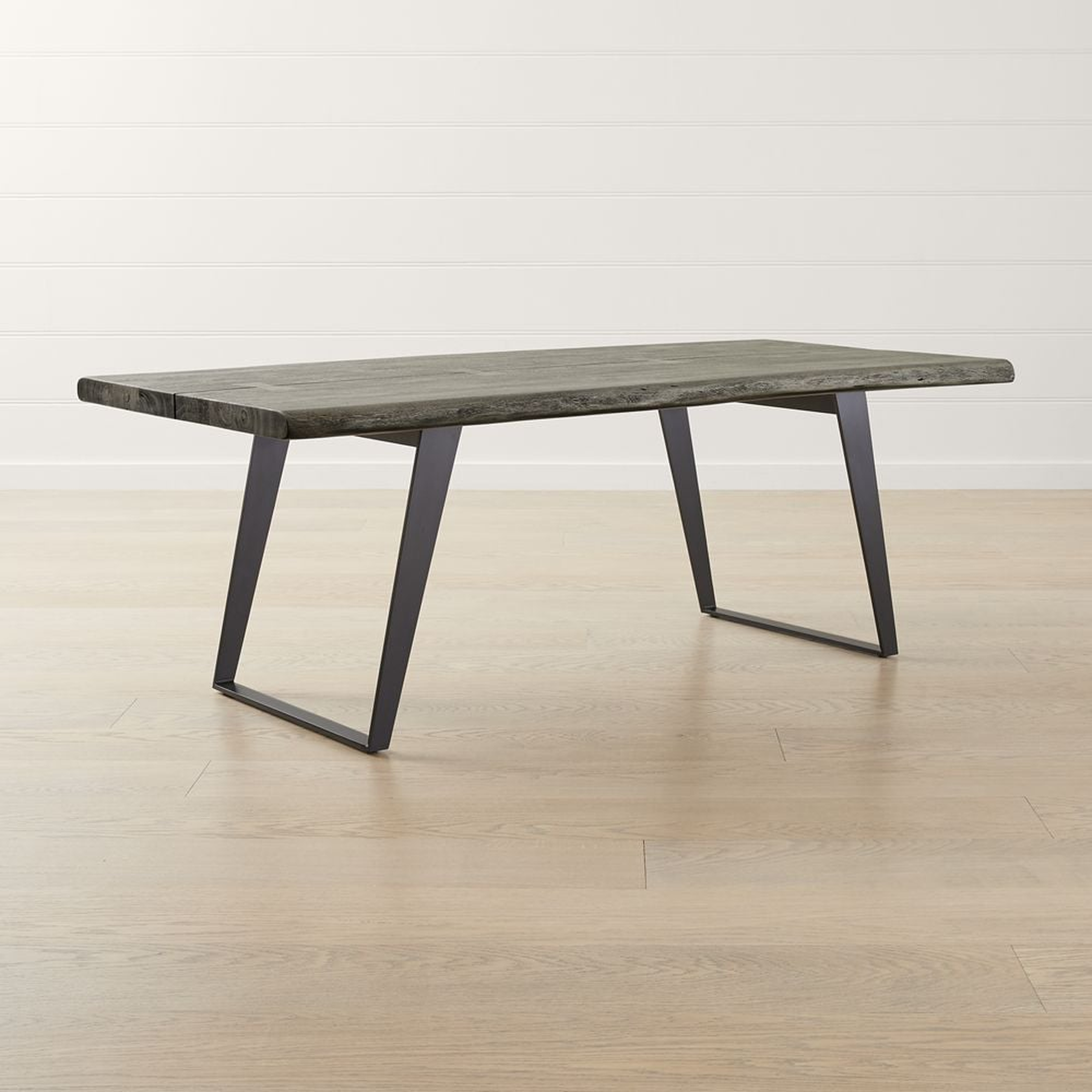 Yukon 80" Weathered Grey Live Edge Solid Wood Dining Table - Crate and Barrel