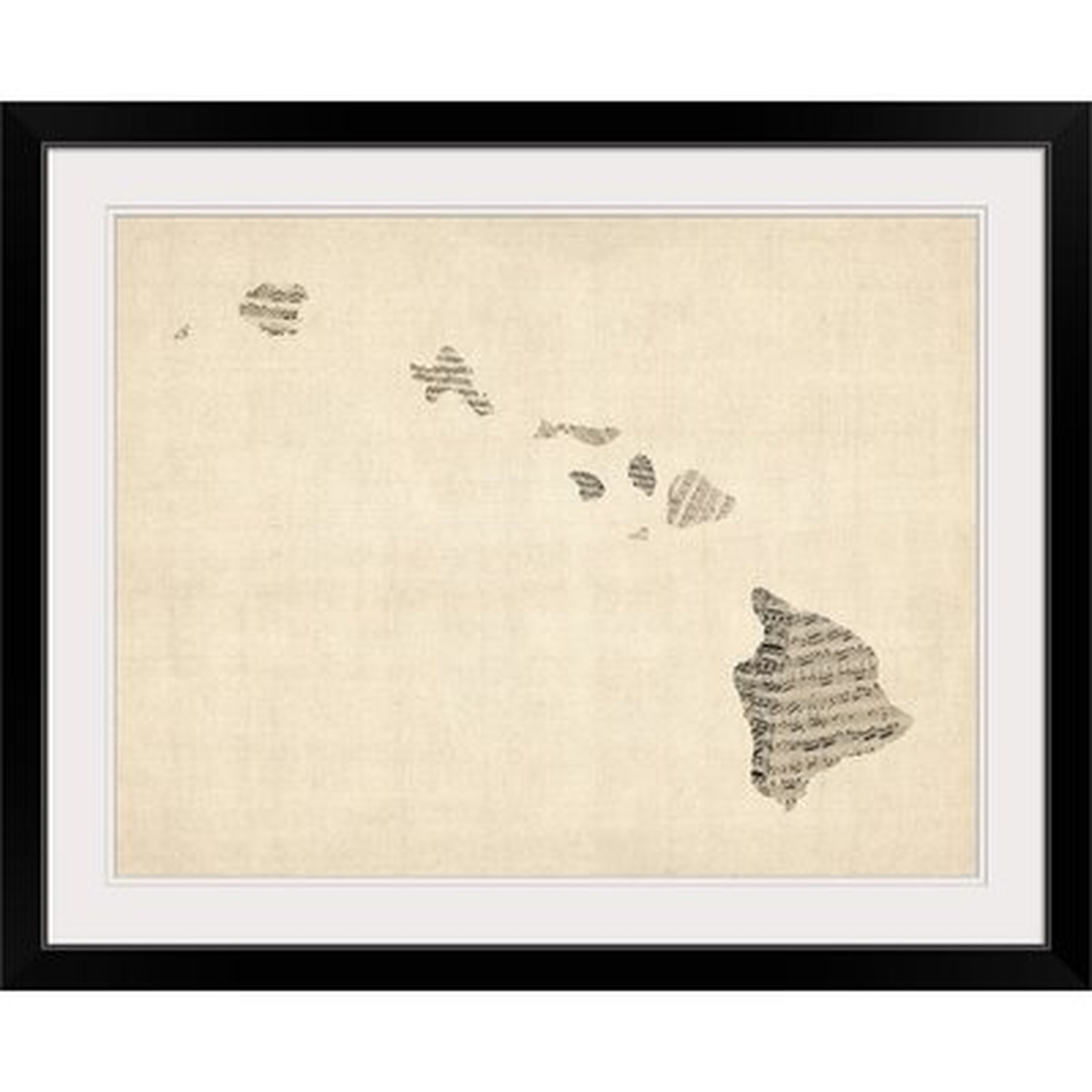 'Old Sheet Music Map of Hawaii' by Michael Tompsett Graphic Art Print - Wayfair
