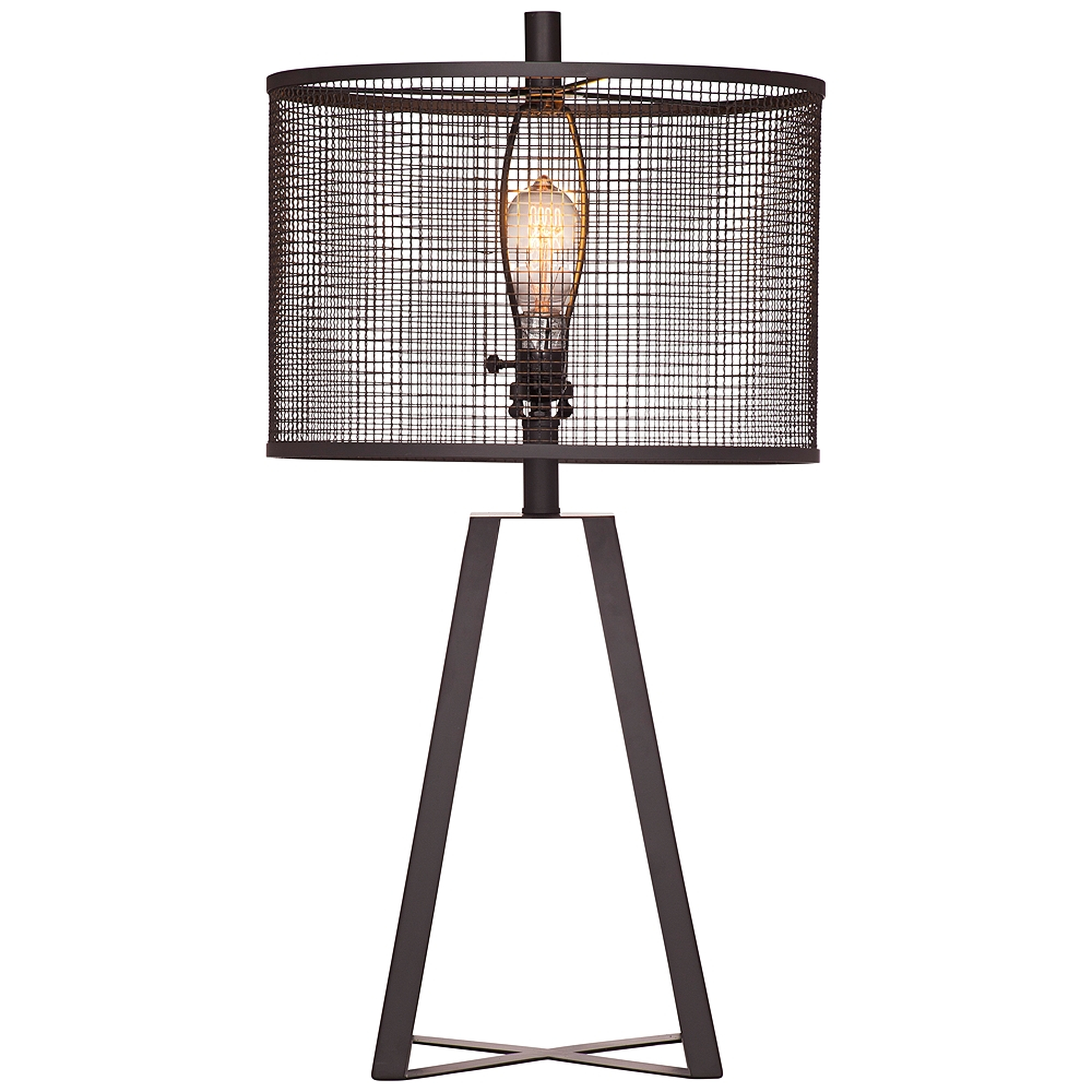 Bridwell Black Iron Cut Out Metal Shade LED Table Lamp - Style # 68C98 - Lamps Plus