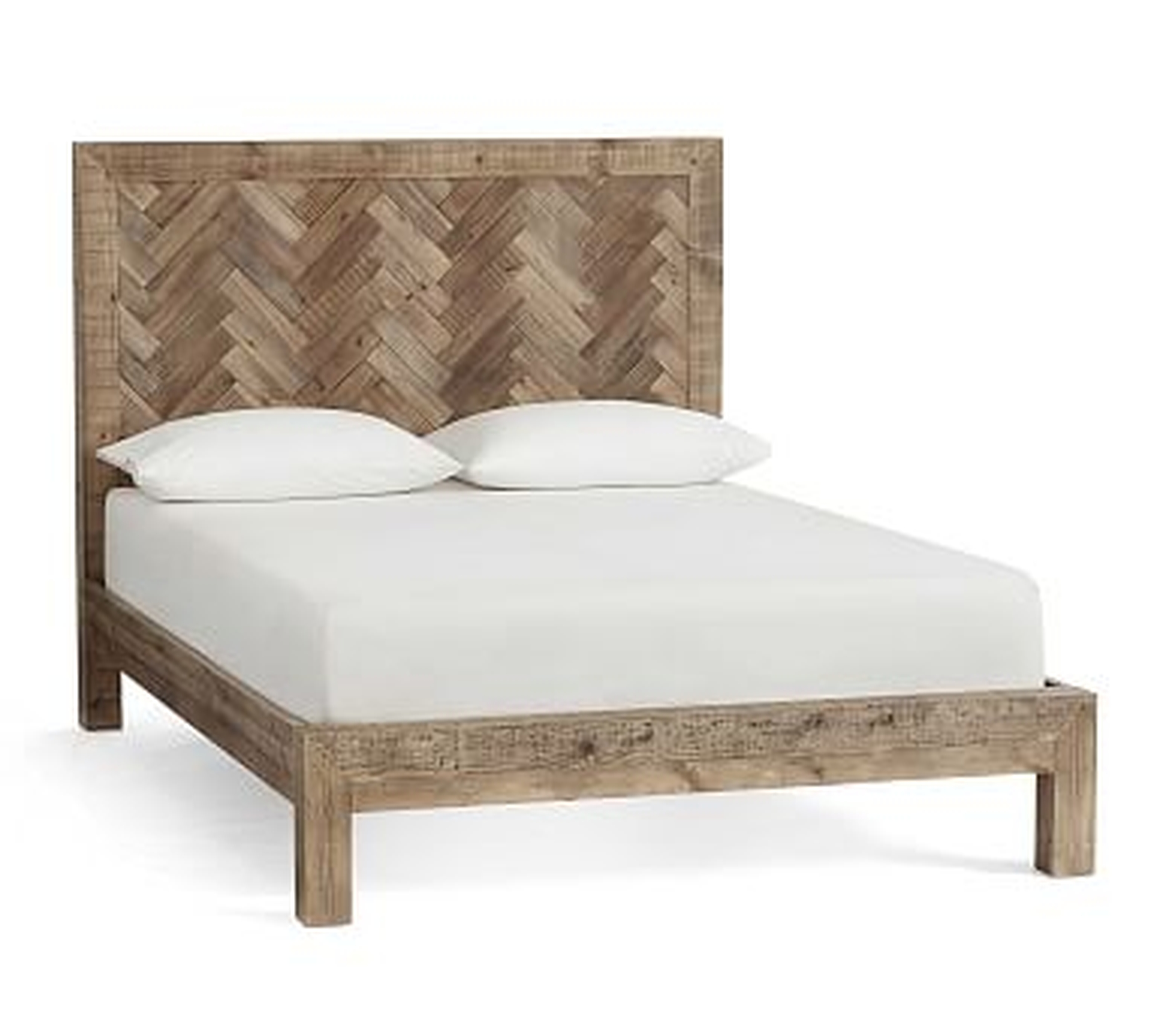 Hensley Reclaimed Wood Platform Bed, Queen, Weathered Gray - Pottery Barn