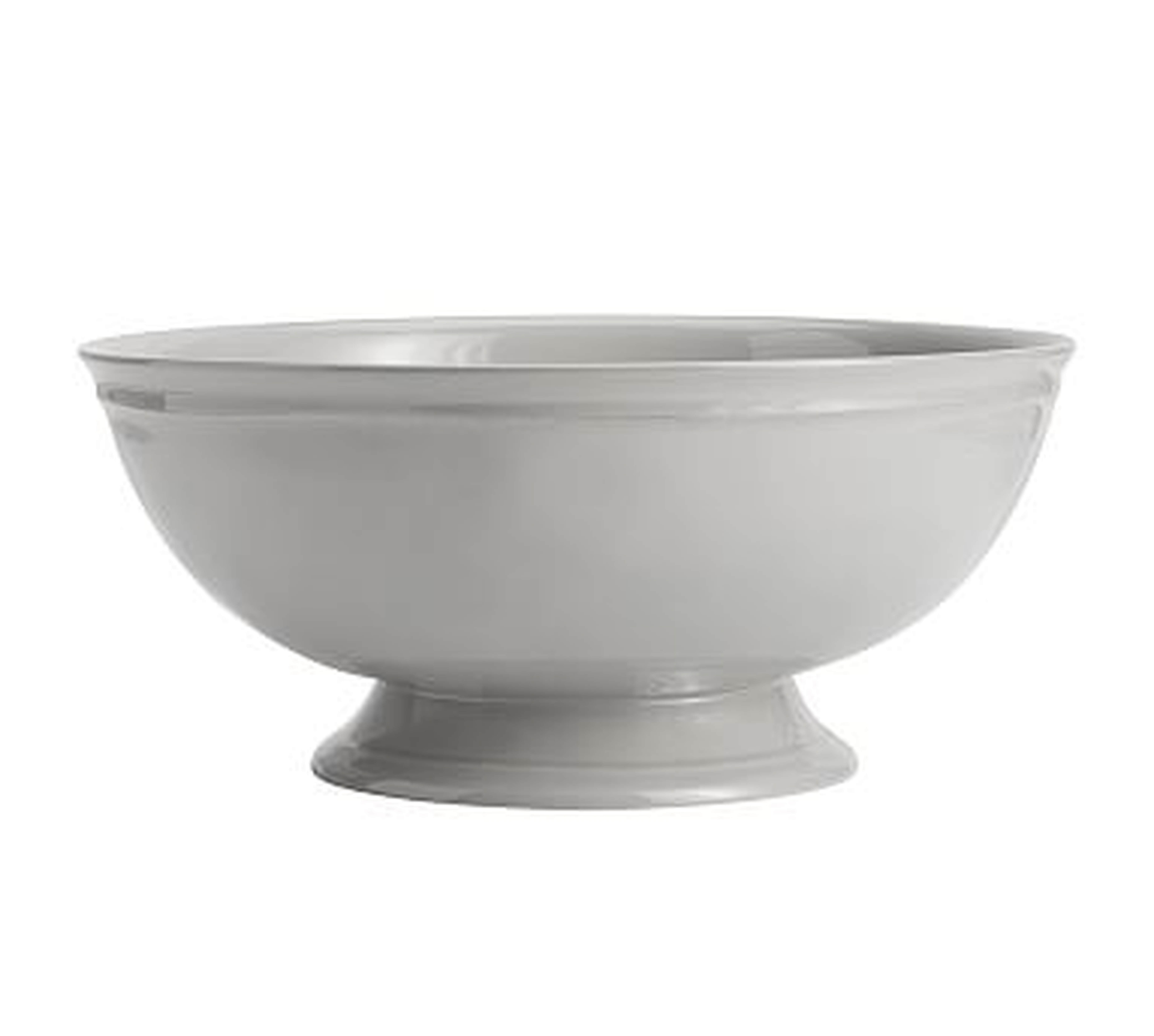 Cambria Stoneware Footed Serving Bowl, Large (12.5"dia. x 5.5"H) - Gray - Pottery Barn