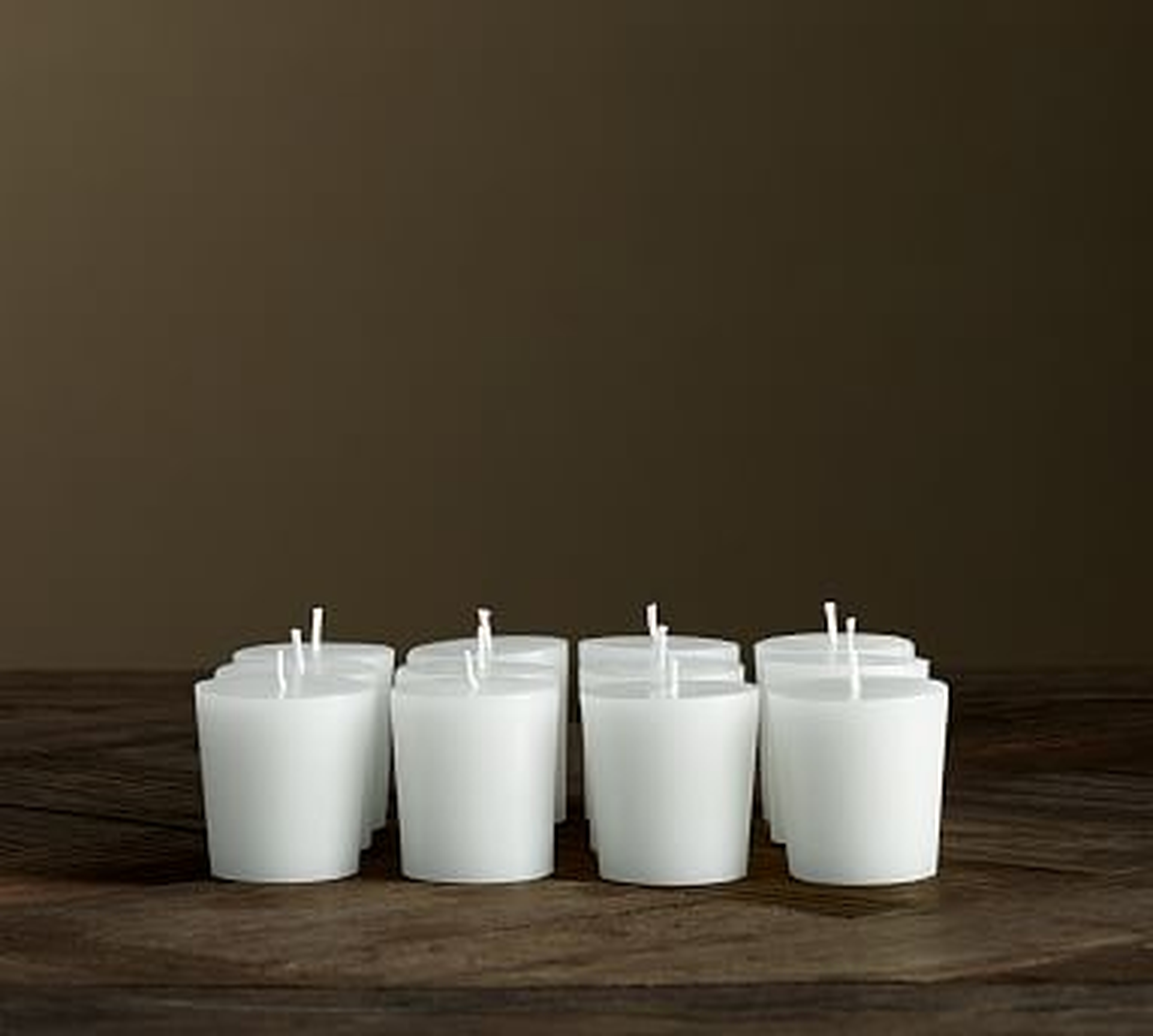 Unscented Votive Candles, Set of 12 - White - Pottery Barn