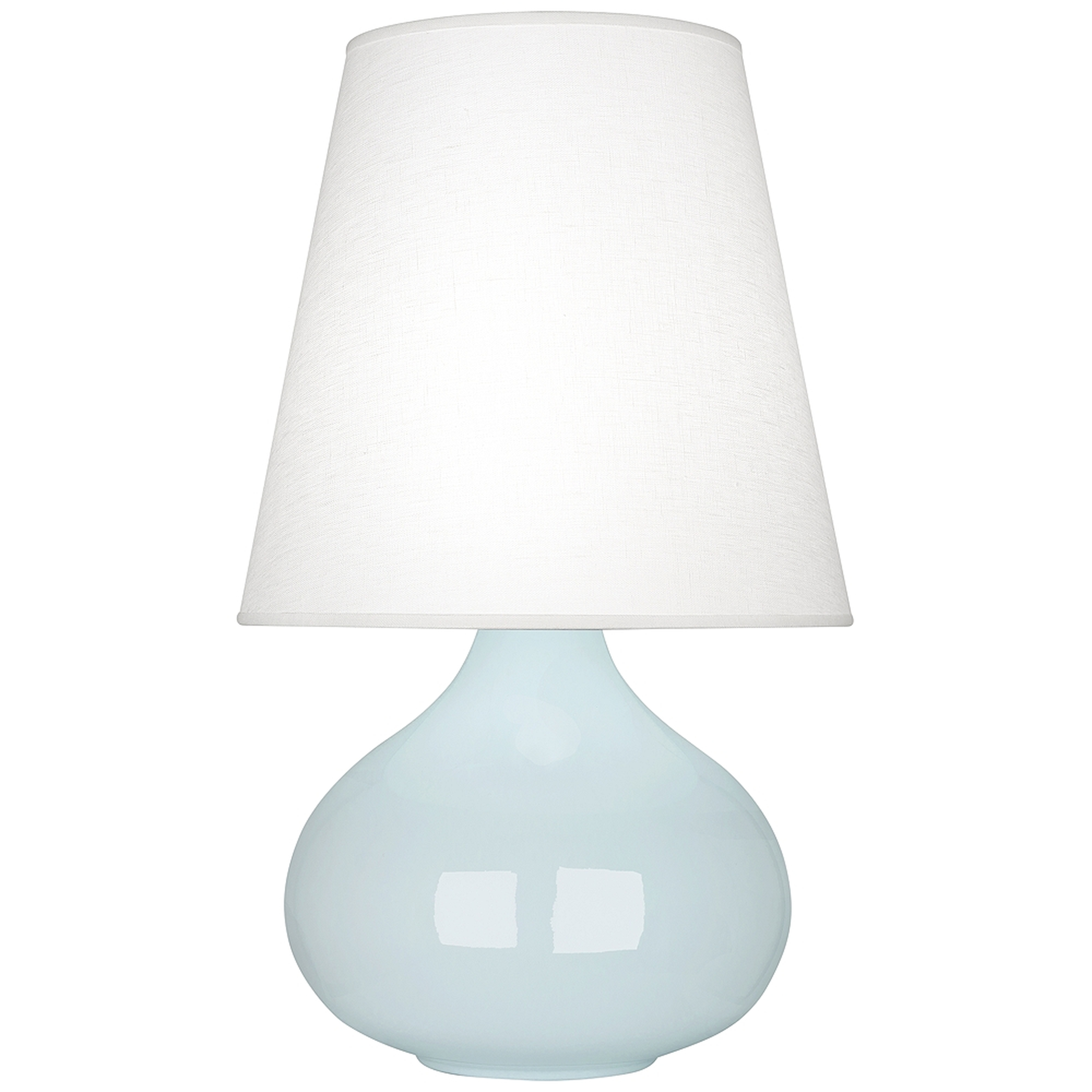 Robert Abbey June Baby Blue Table Lamp w/ Oyster Linen Shade - Style # 58A04 - Lamps Plus