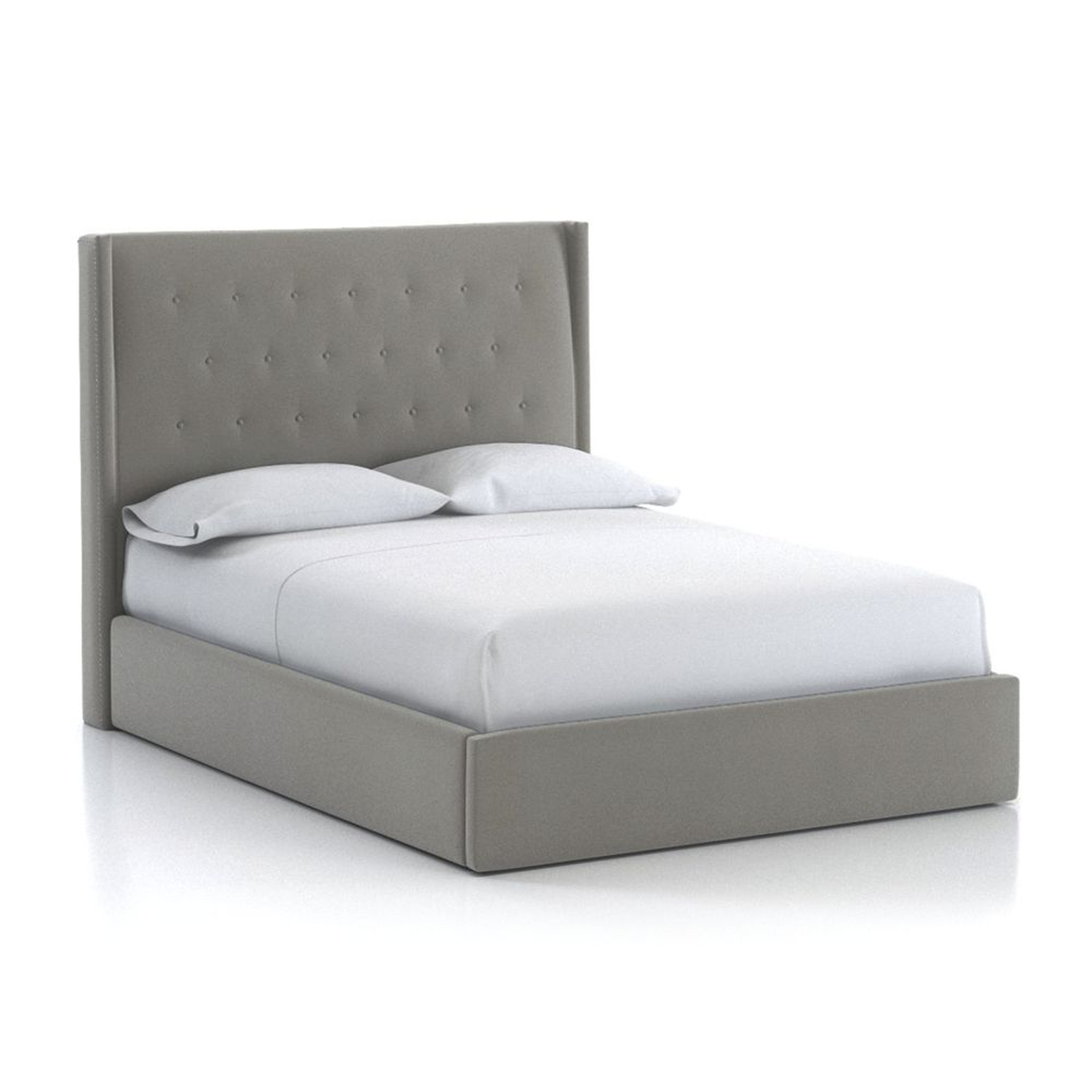 Ronin Queen Tufted Wingback Bed Dove - Crate and Barrel