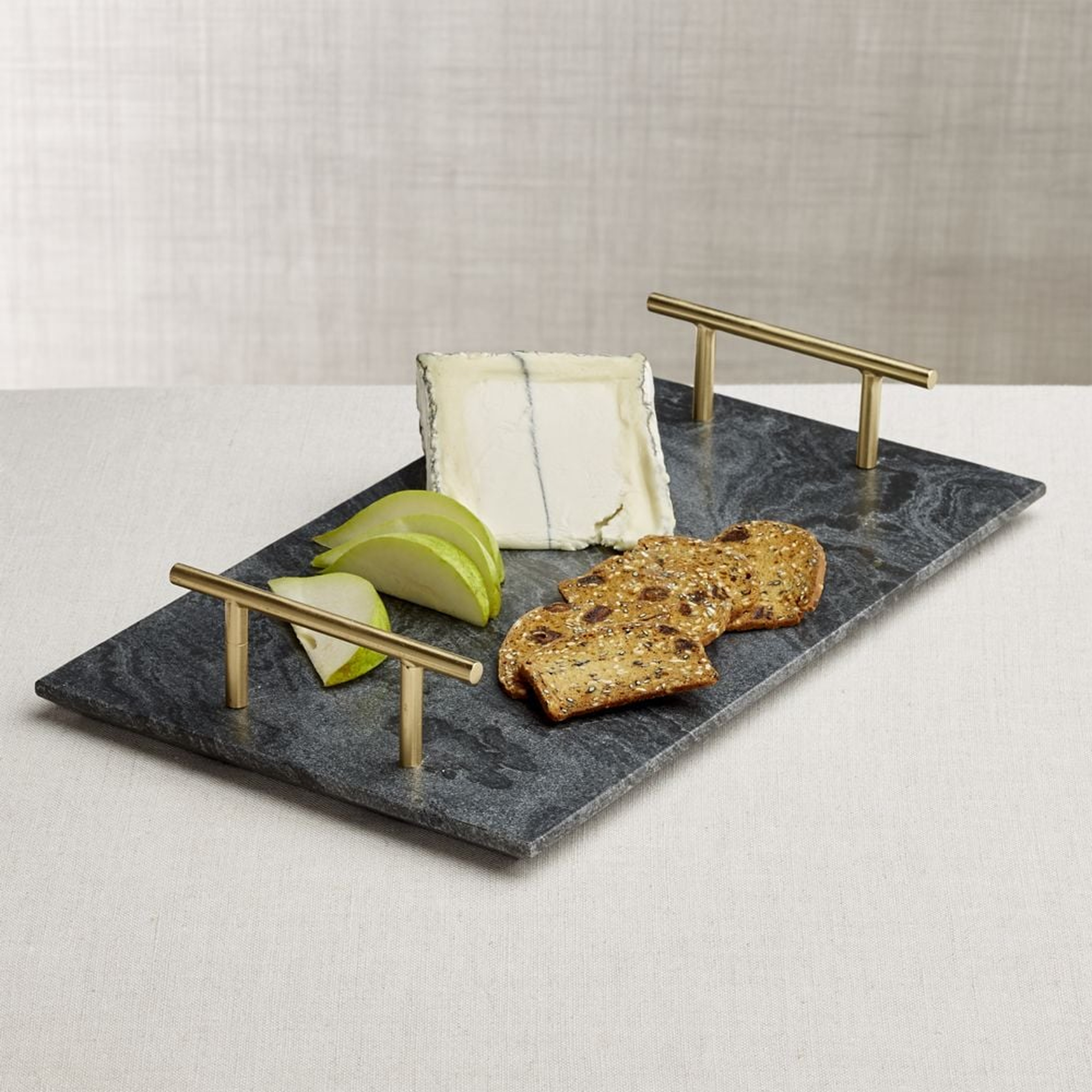 Hayes Marble Serving Board with Handles - Crate and Barrel