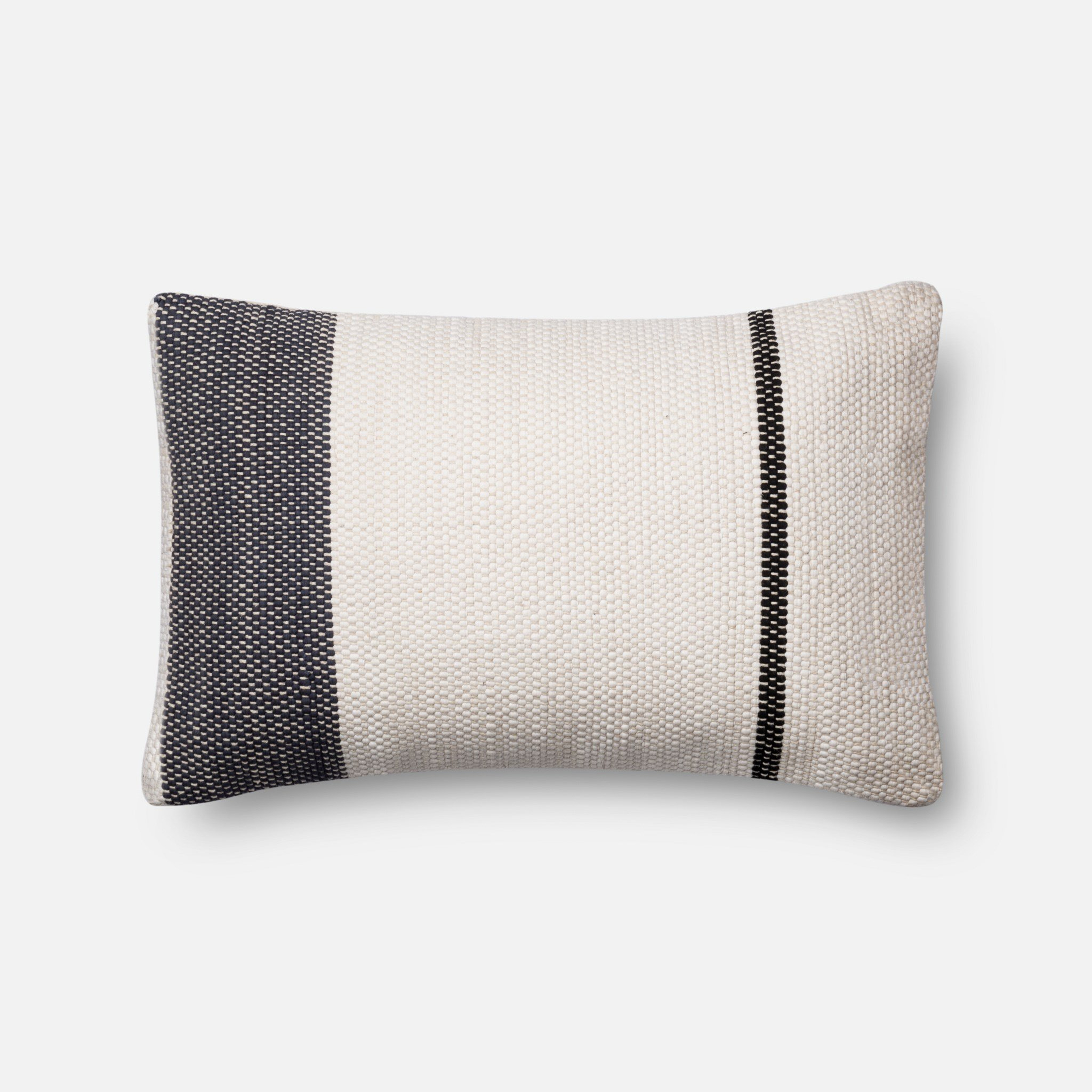 Cotton Lumbar Throw Pillow, Black & White, 21" x 13" cover only - Loma Threads