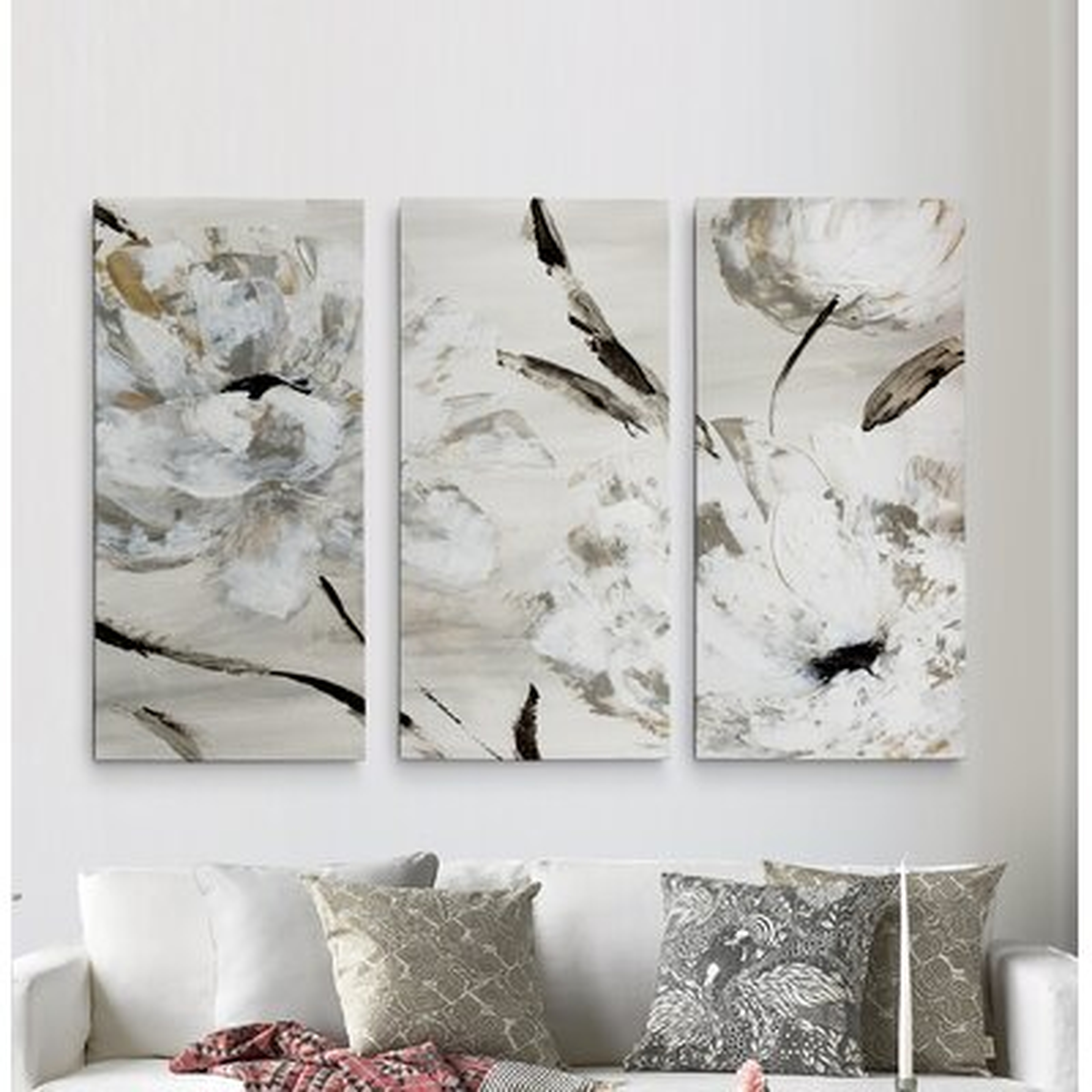 A Premium 'Misty Morning Blooms' Painting Multi-Piece Image on Canvas - Wayfair