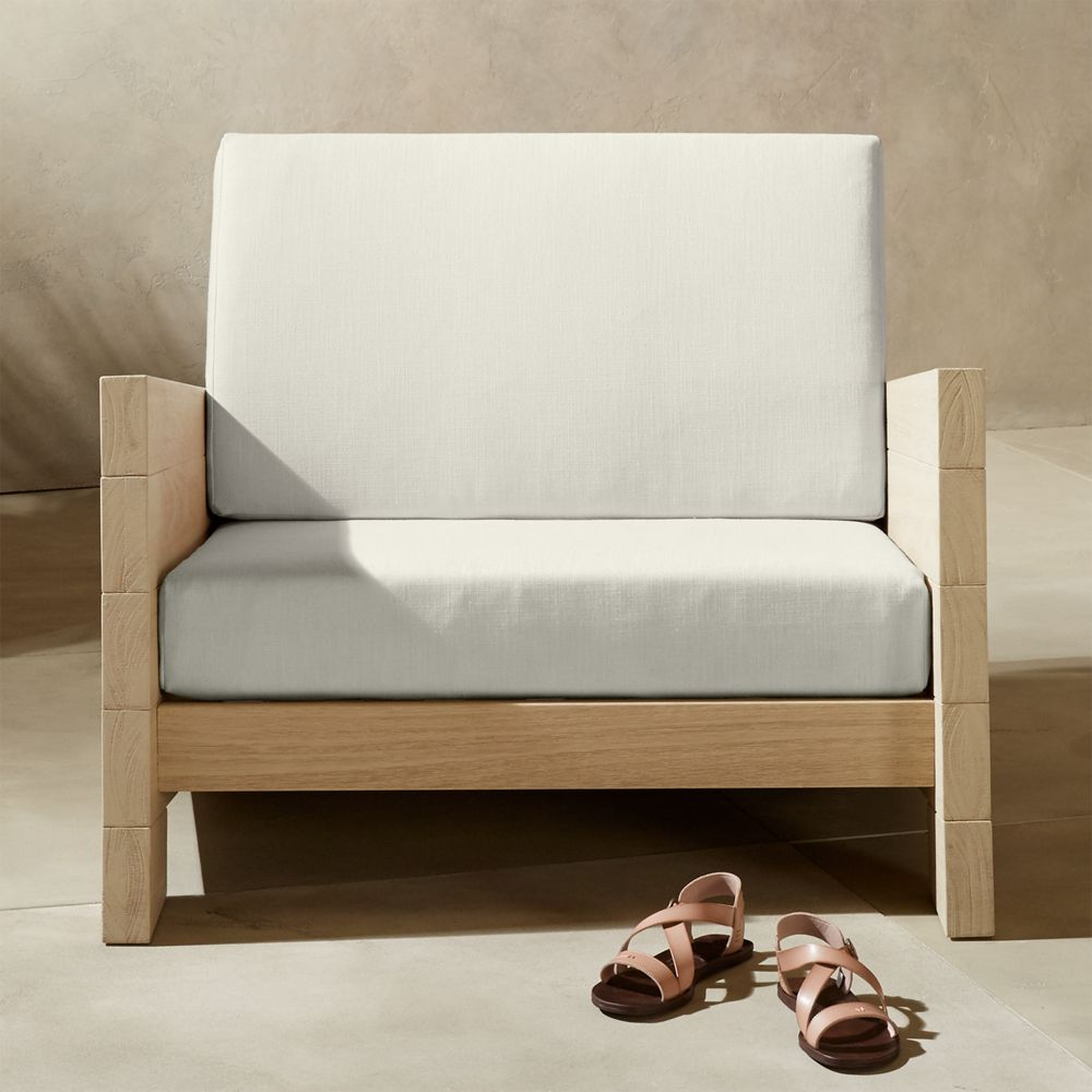 Lunes White Outdoor Lounge Chair - CB2