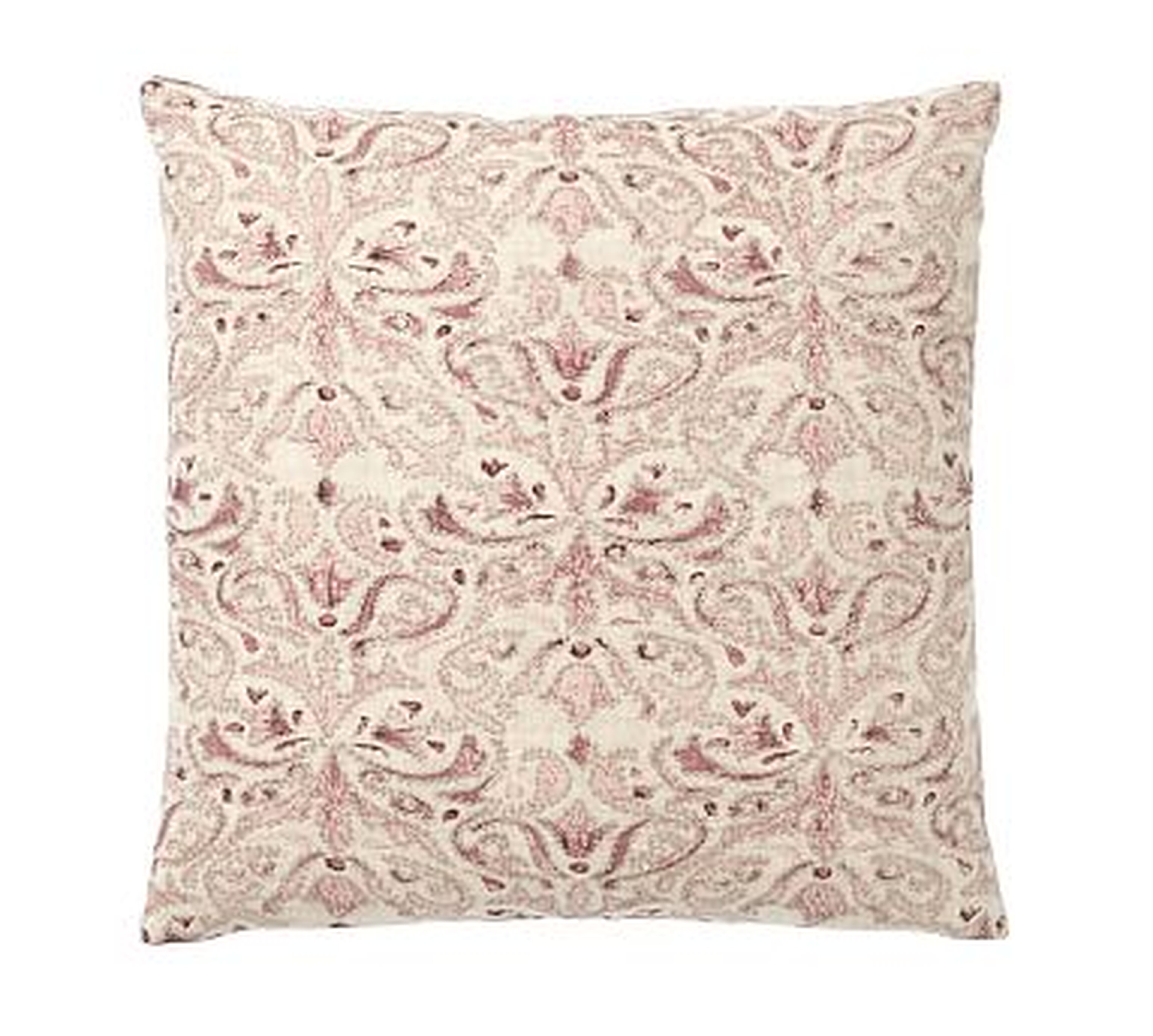 Reilley Embroidered Pillow, 22", Mauve - Pottery Barn