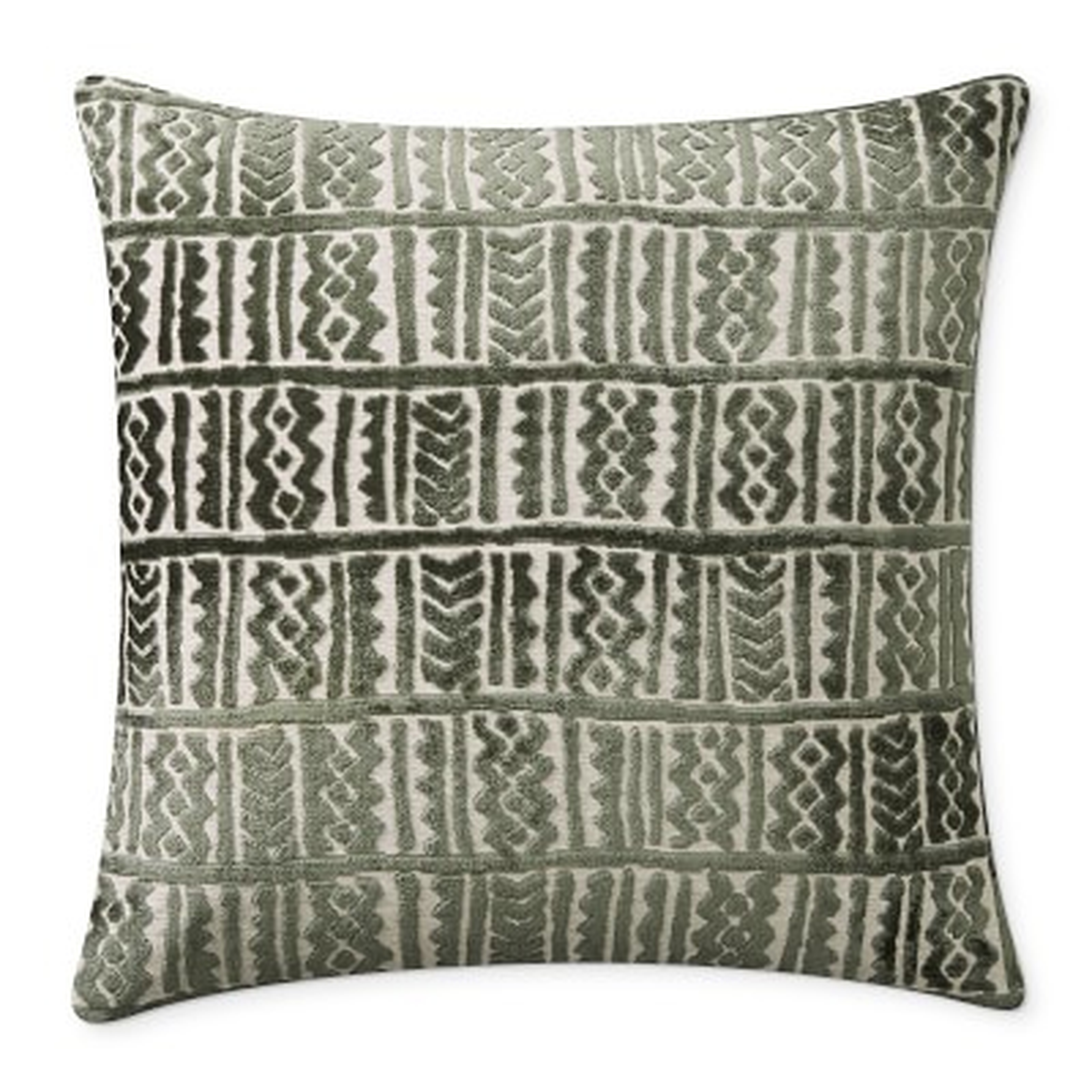 Aswan Velvet Jacquard Pillow Cover, 22" X 22", Green - Williams Sonoma