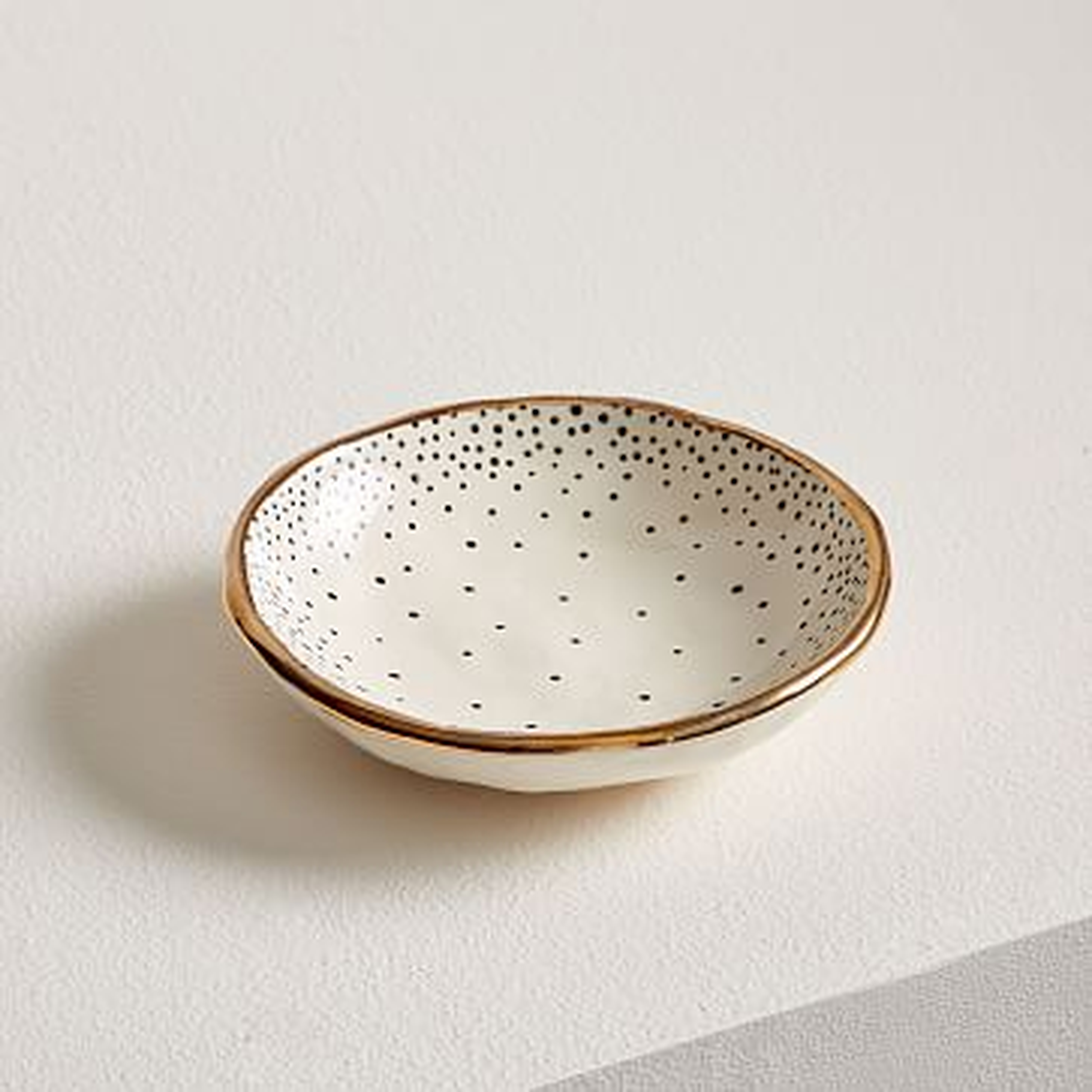 A MANO Dotted Ceramic Trinket Dish, Cascade Dot - West Elm