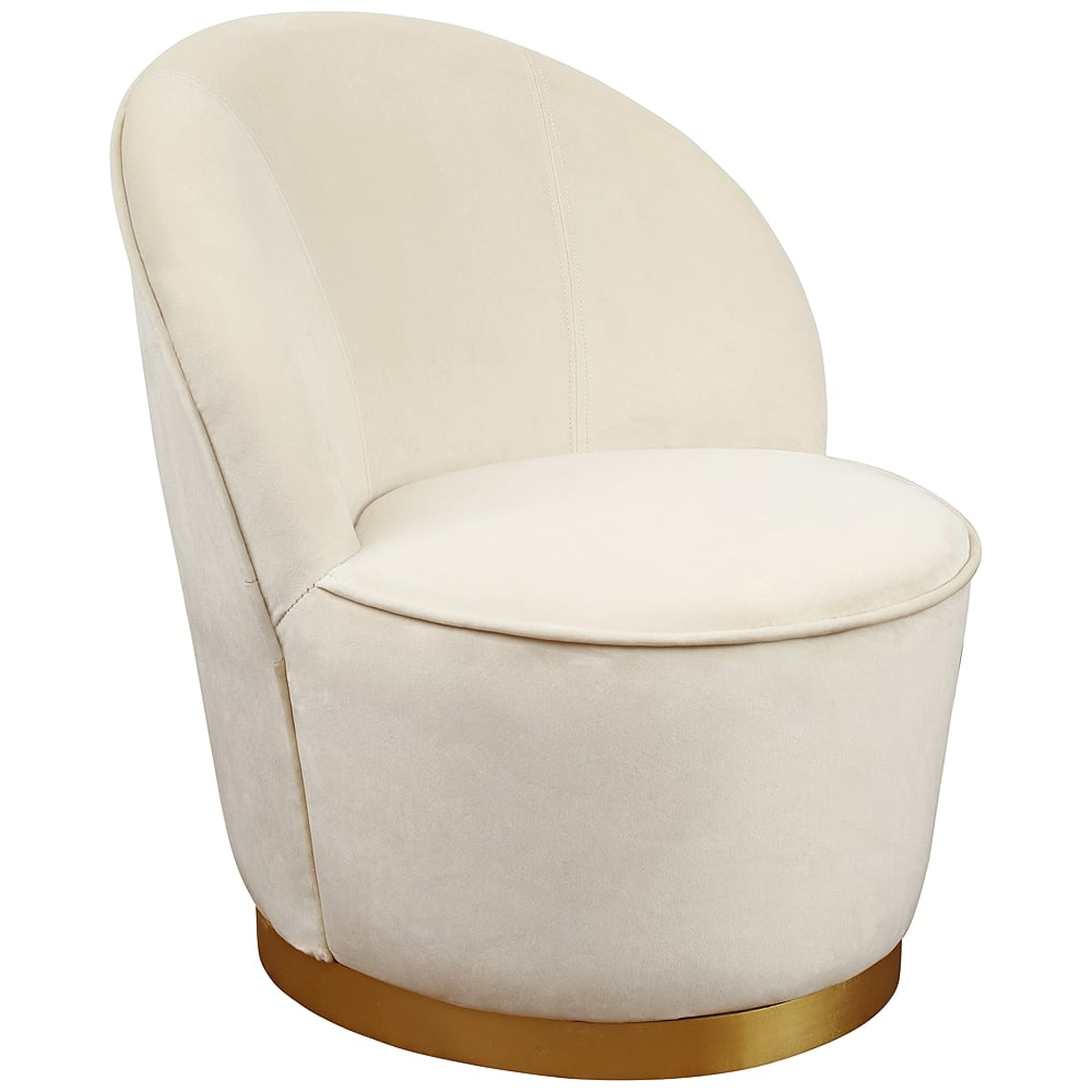 Julia Ivory Velvet Junior Chair - Style # 58T56 - Lamps Plus