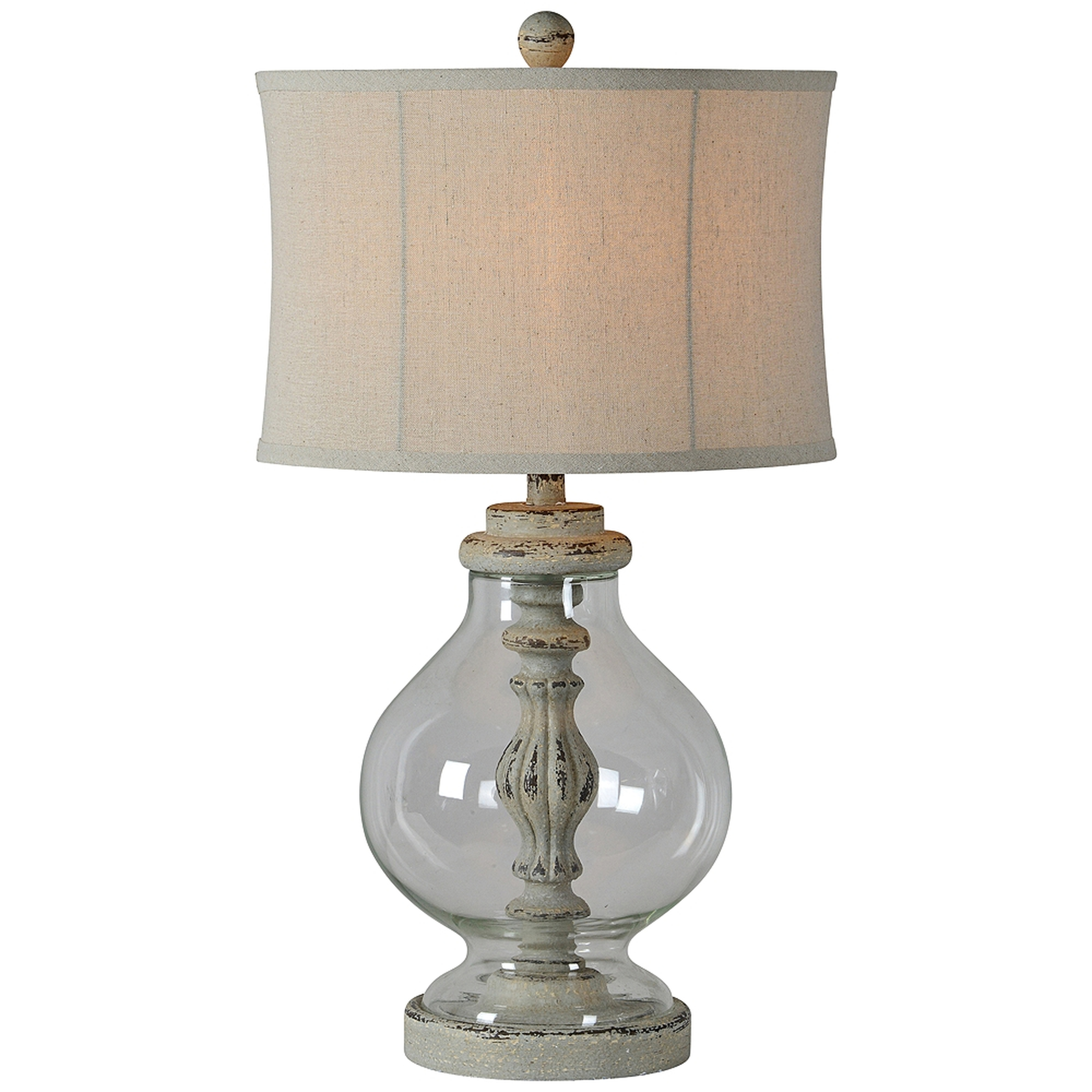 Forty West Emily Distressed Blue with Clear Glass Table Lamp - Style # 70A70 - Lamps Plus