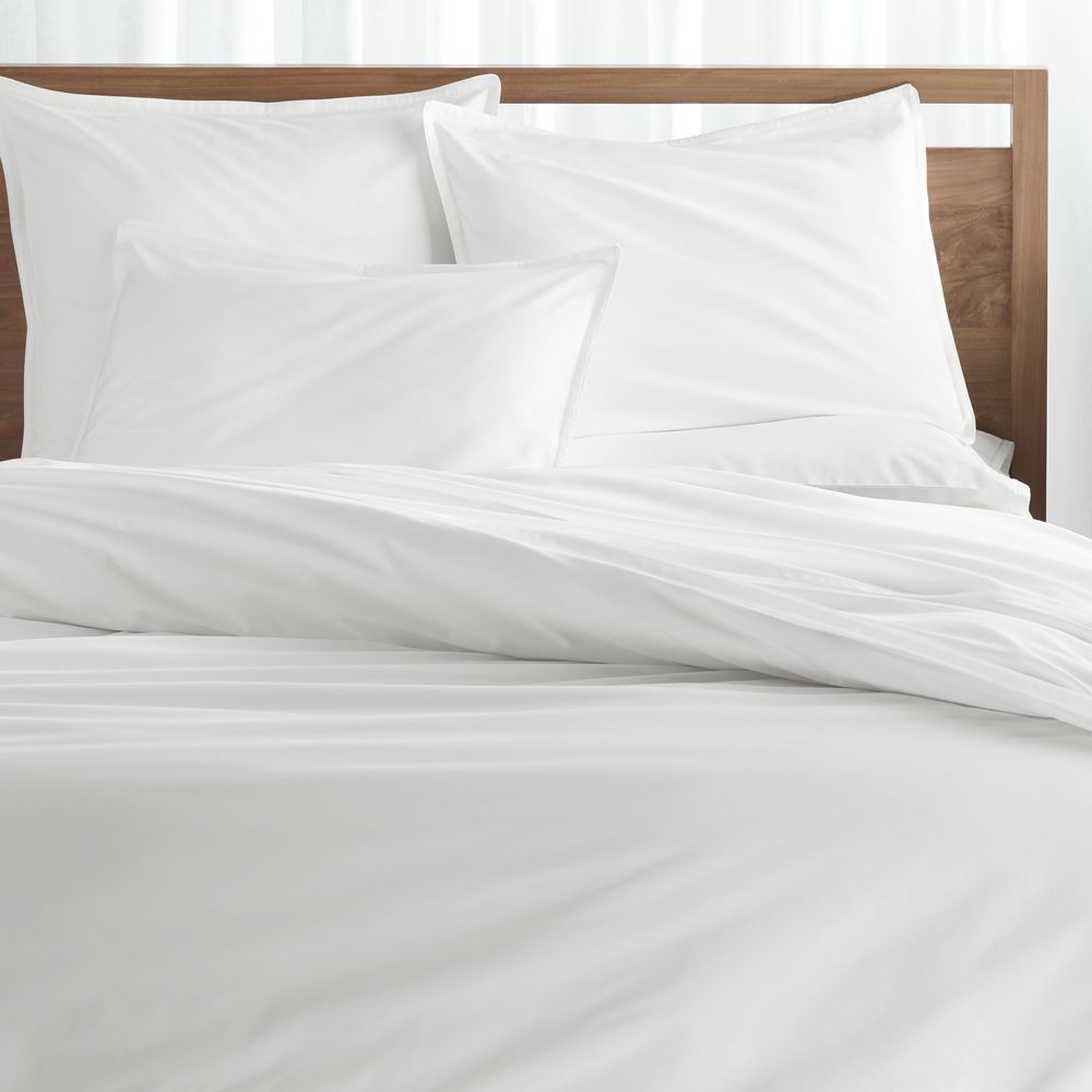 Haven King White Percale Duvet Cover - Crate and Barrel