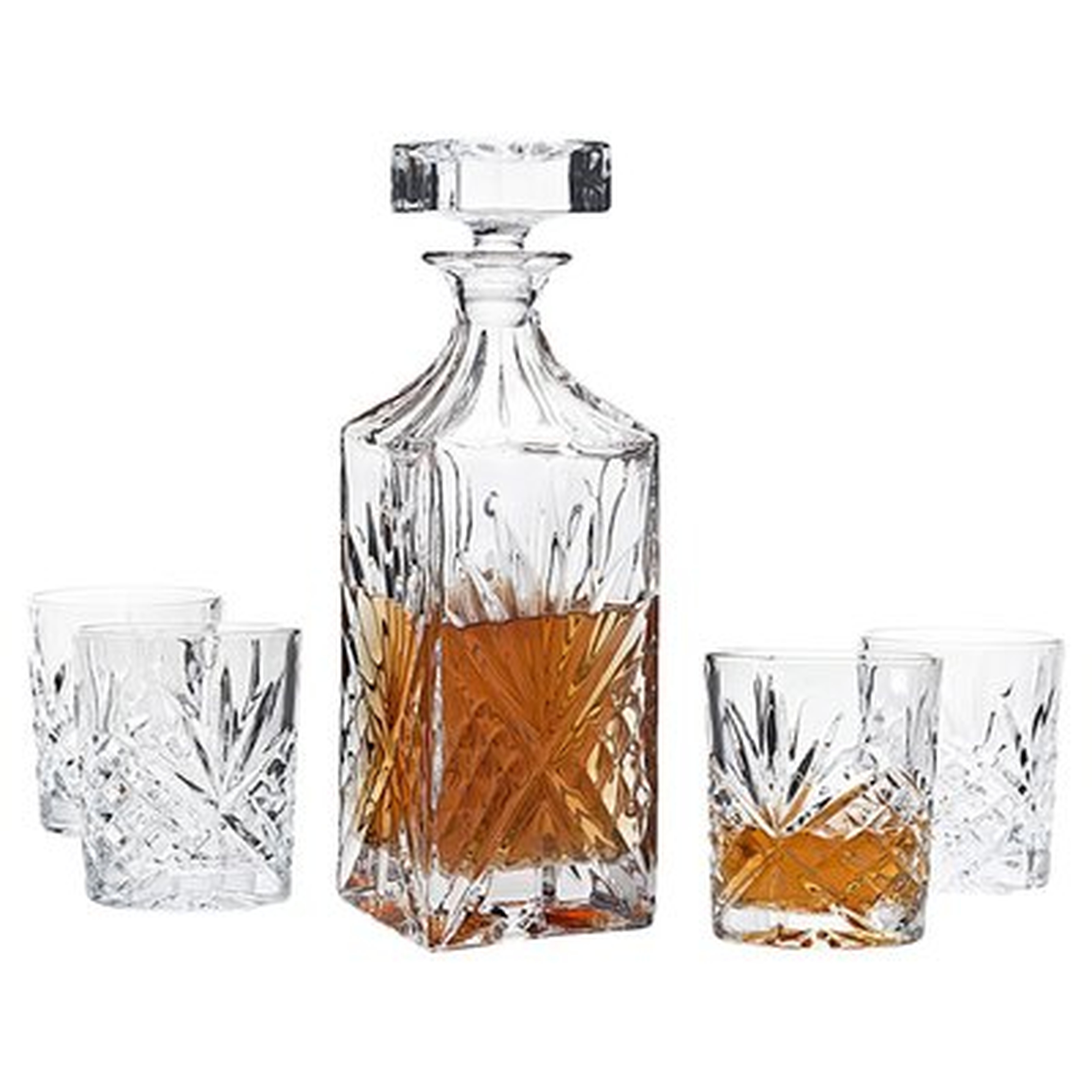 Scotland Whiskey Decanter & Glasses, Set of 5 - Birch Lane