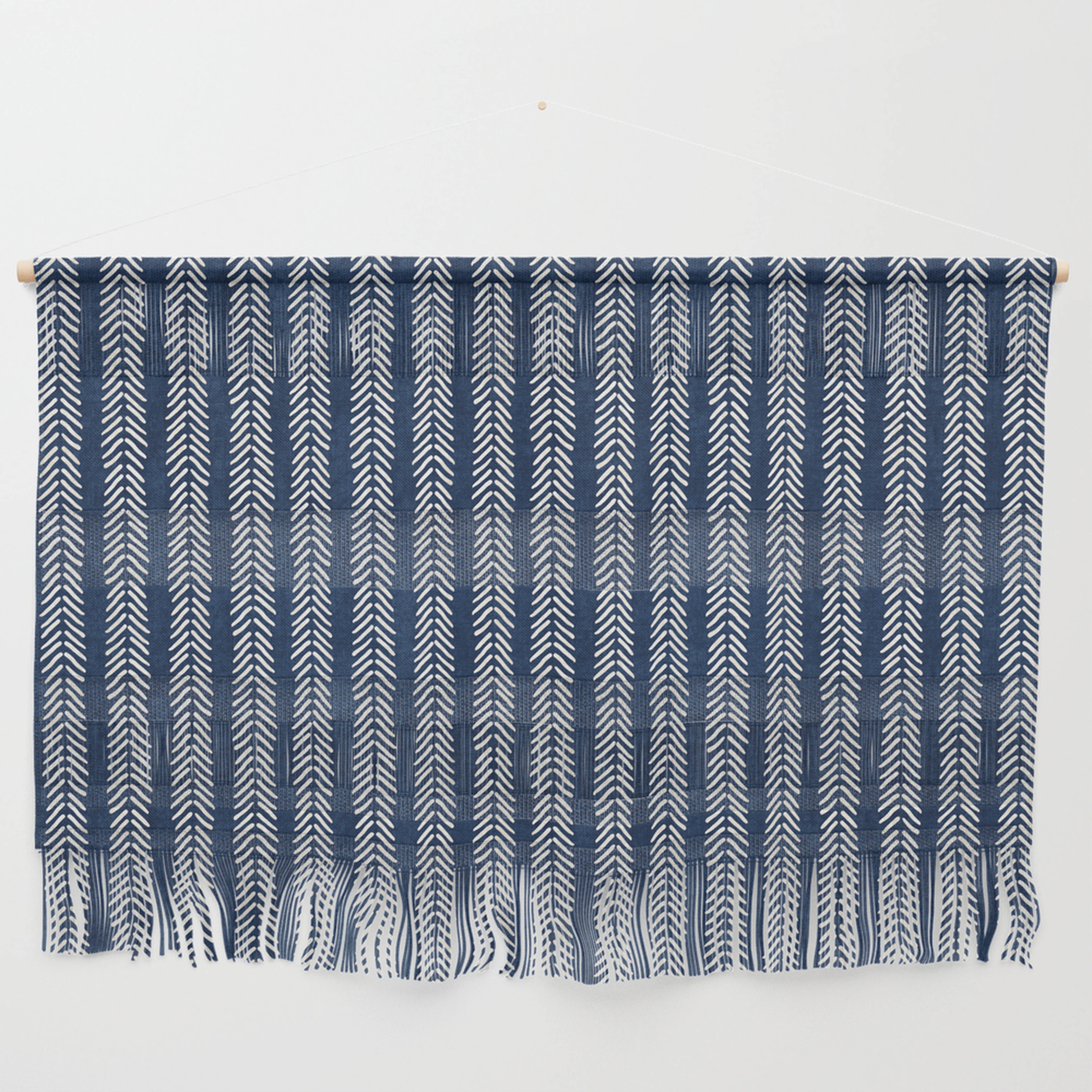 Small Navy Arrowheads Wall Hanging by House Of Haha - Large 47" x 32.25" - Society6