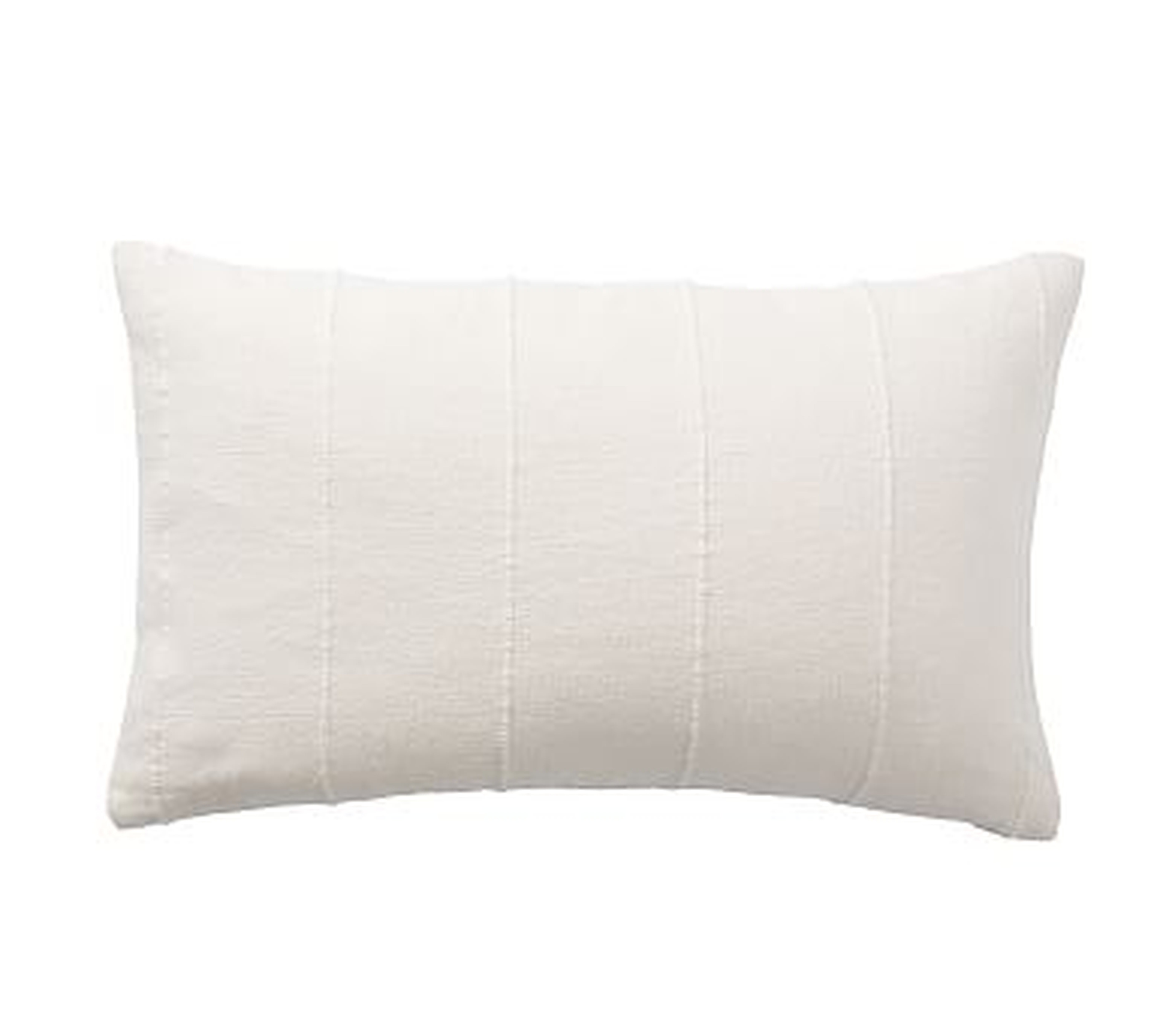 Mudcloth Flax Lumbar Pillow Cover, 16x26", Ivory - Pottery Barn