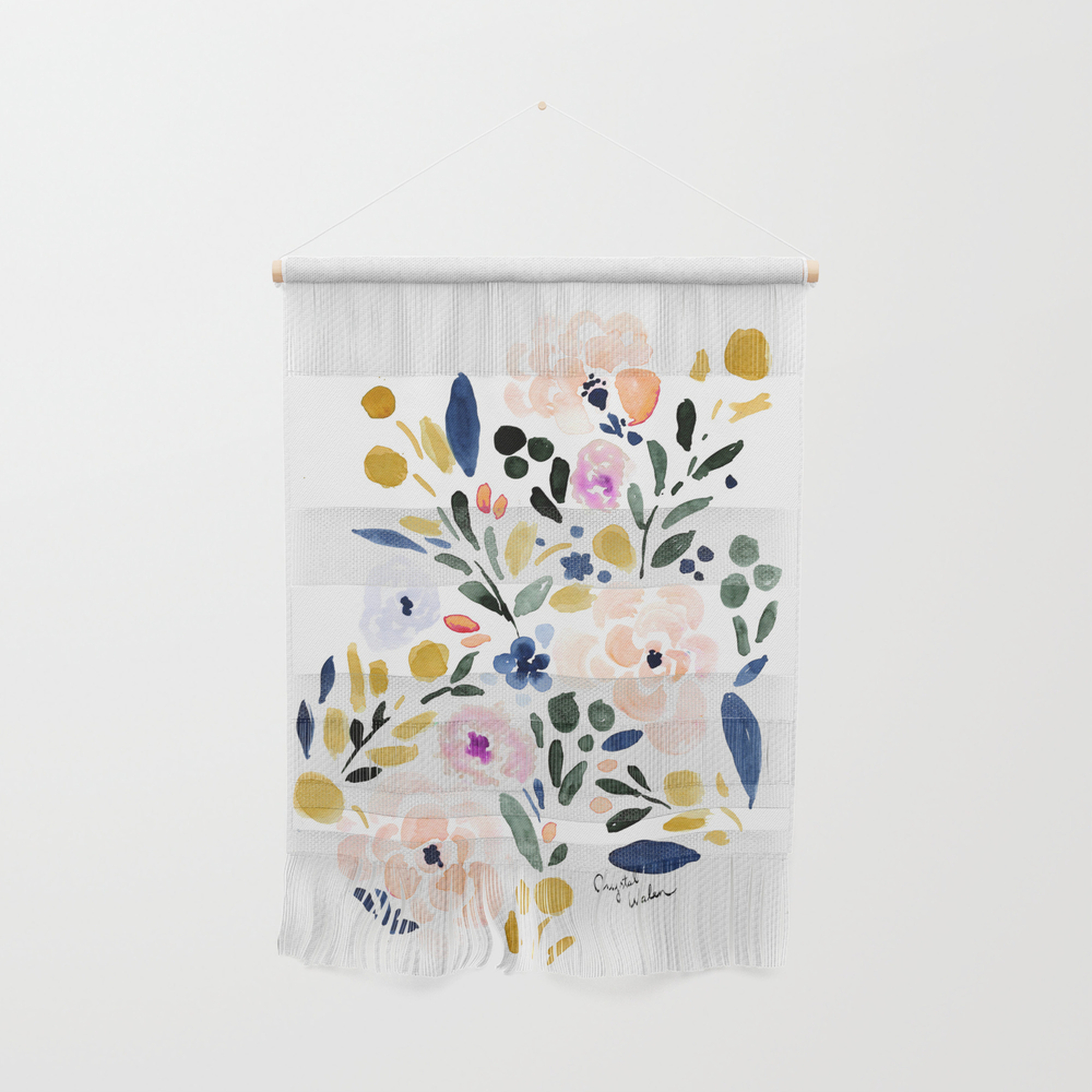 Sierra Floral Wall Hanging by Crystal W Design - Small 11.25" x 15.5" - Society6