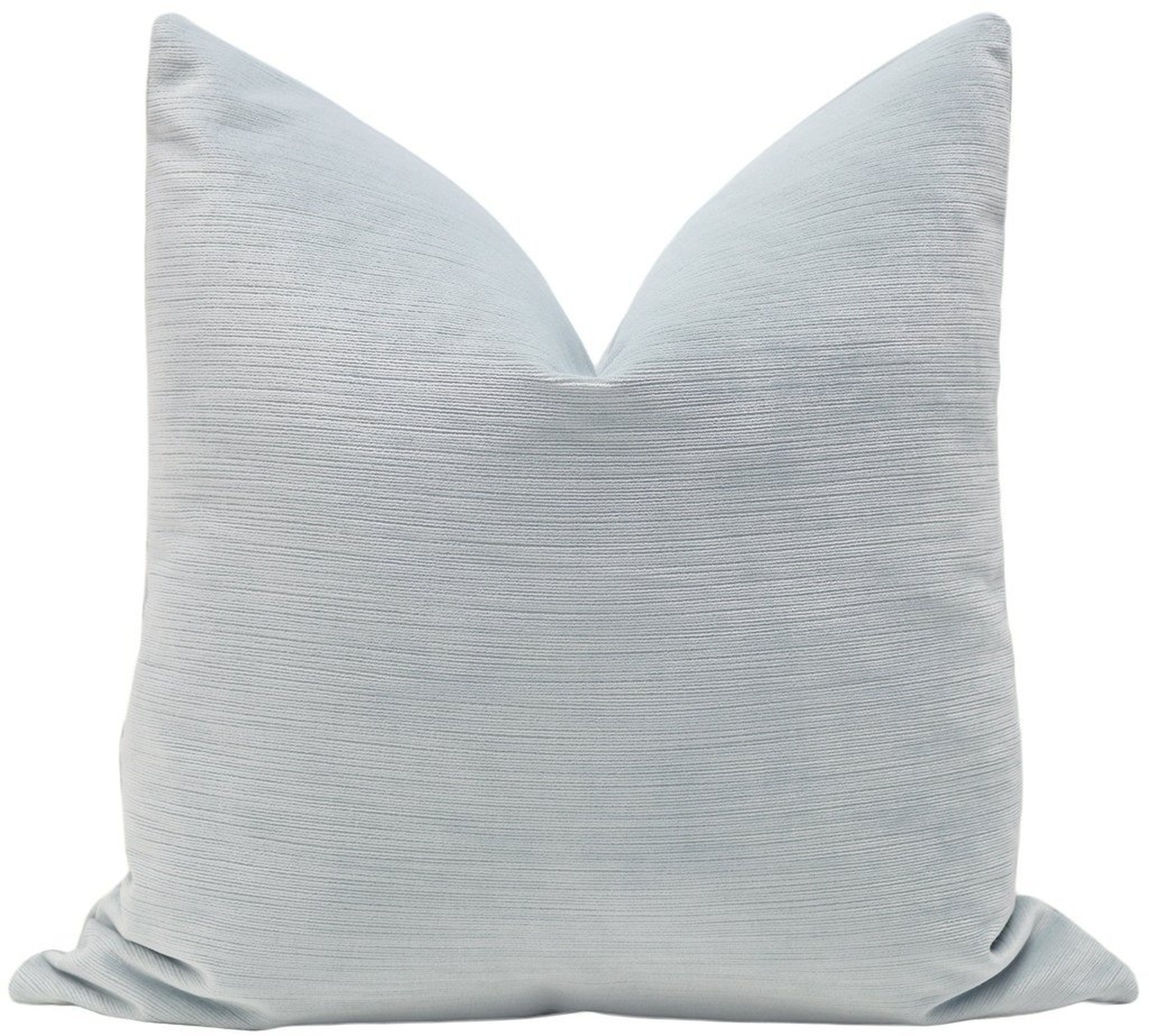 Strie Velvet Throw Pillow Cover, Mist, 18" x 18" - Little Design Company