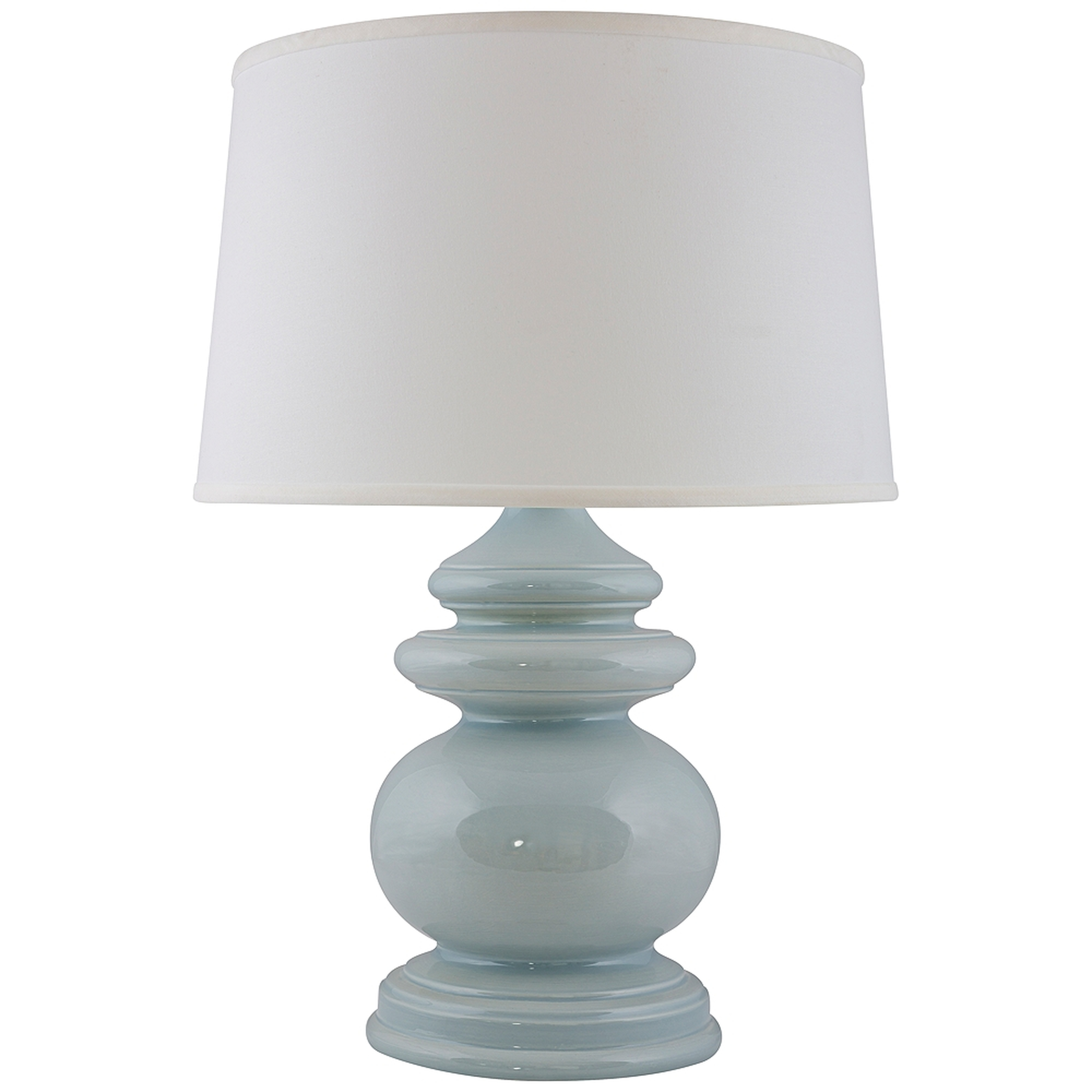 RiverCeramic Cottage Gloss Mist Blue Table Lamp - Lamps Plus