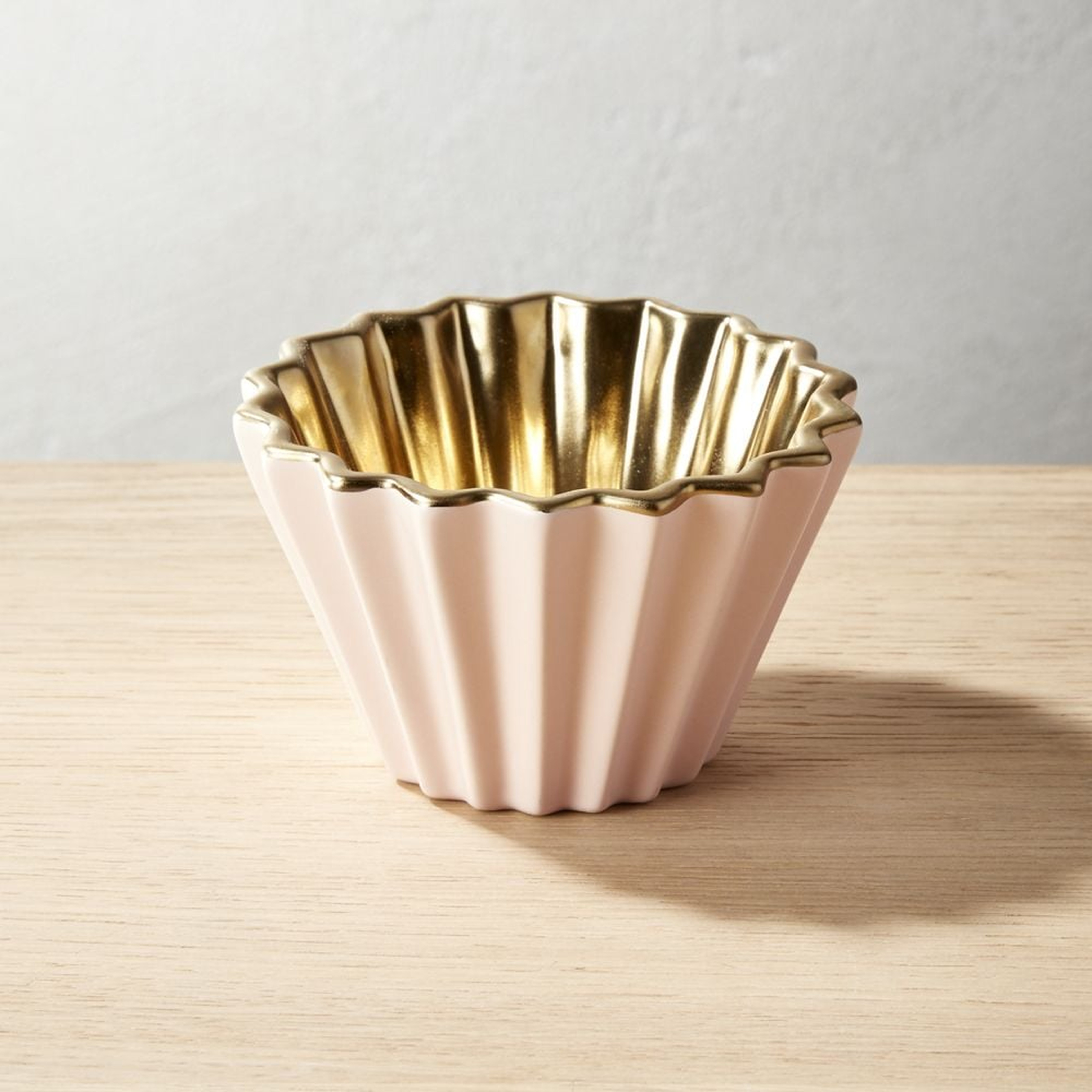 Crinkle Pink and Gold Bowl - CB2
