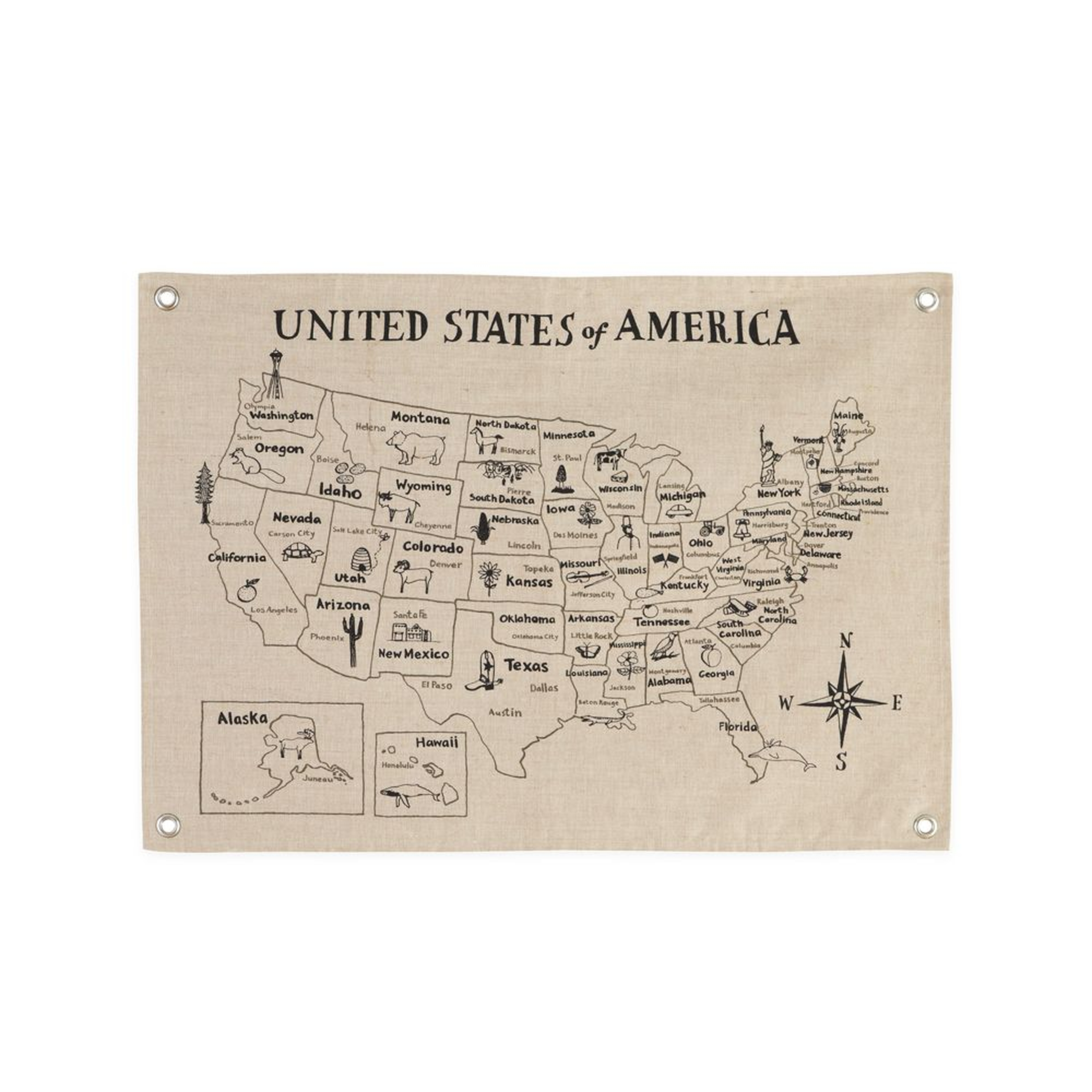 Canvas United States Map - Crate and Barrel