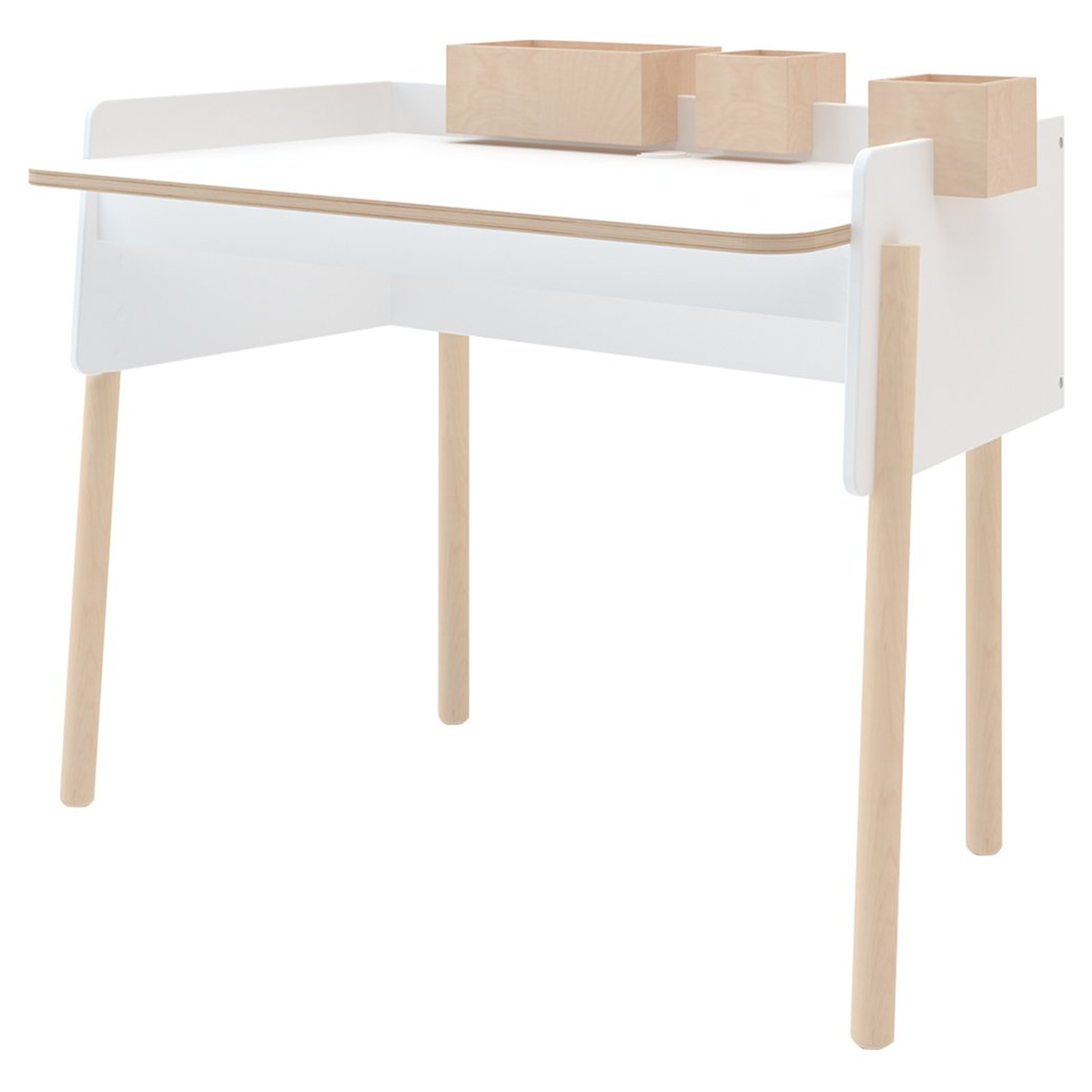 Brooklyn Oeuf Adjustable White Birch Desk - Kathy Kuo Home
