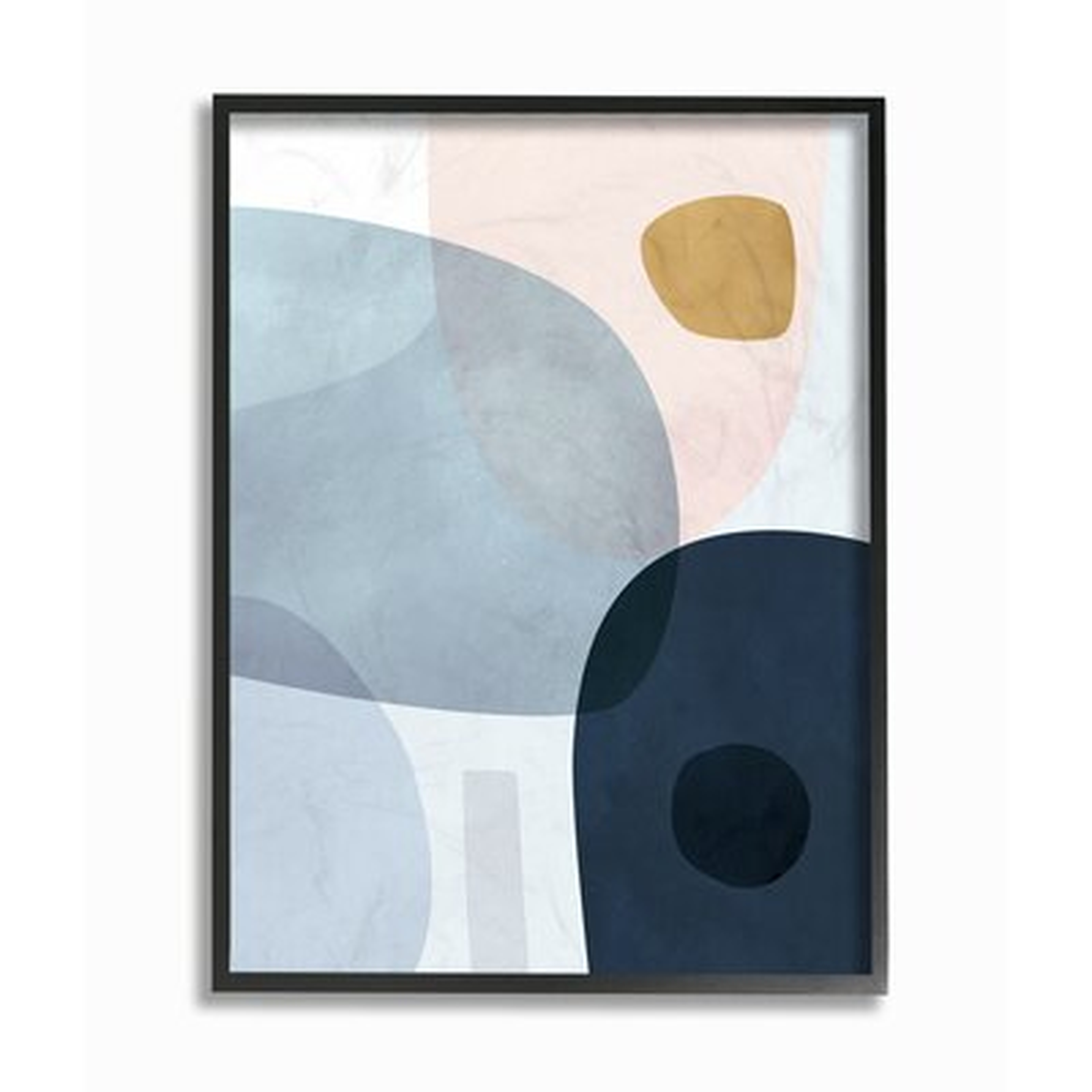 George Oliver Mod Shapes Slate Blue Navy and Peach Overlapping Abstract Wall Art - Wayfair