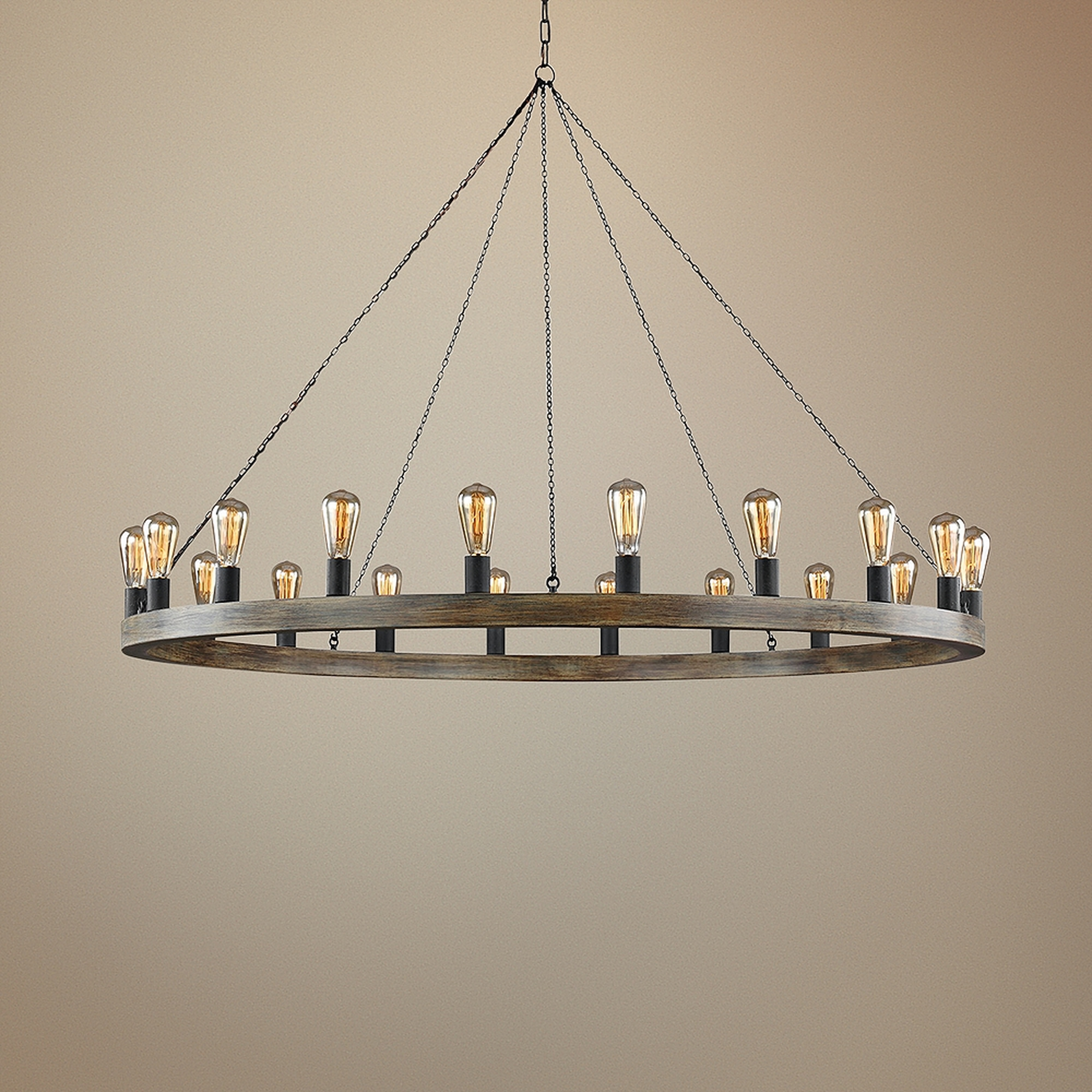 Feiss Avenir 60" Wide 20-Light Weathered Oak Wood Chandelier - Style # 65M48 - Lamps Plus