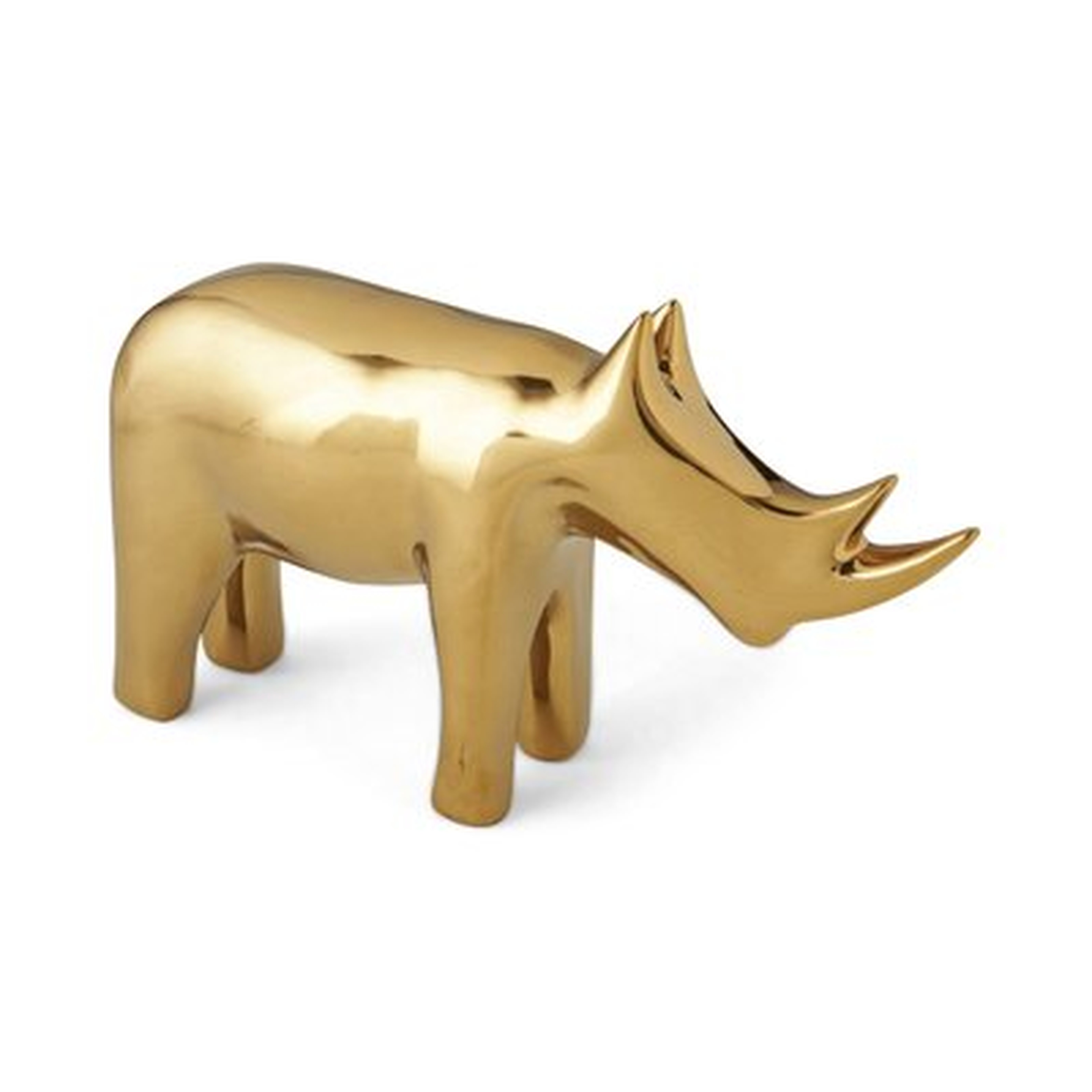 Smelley Rhino Gold Decorative Figurine - AllModern