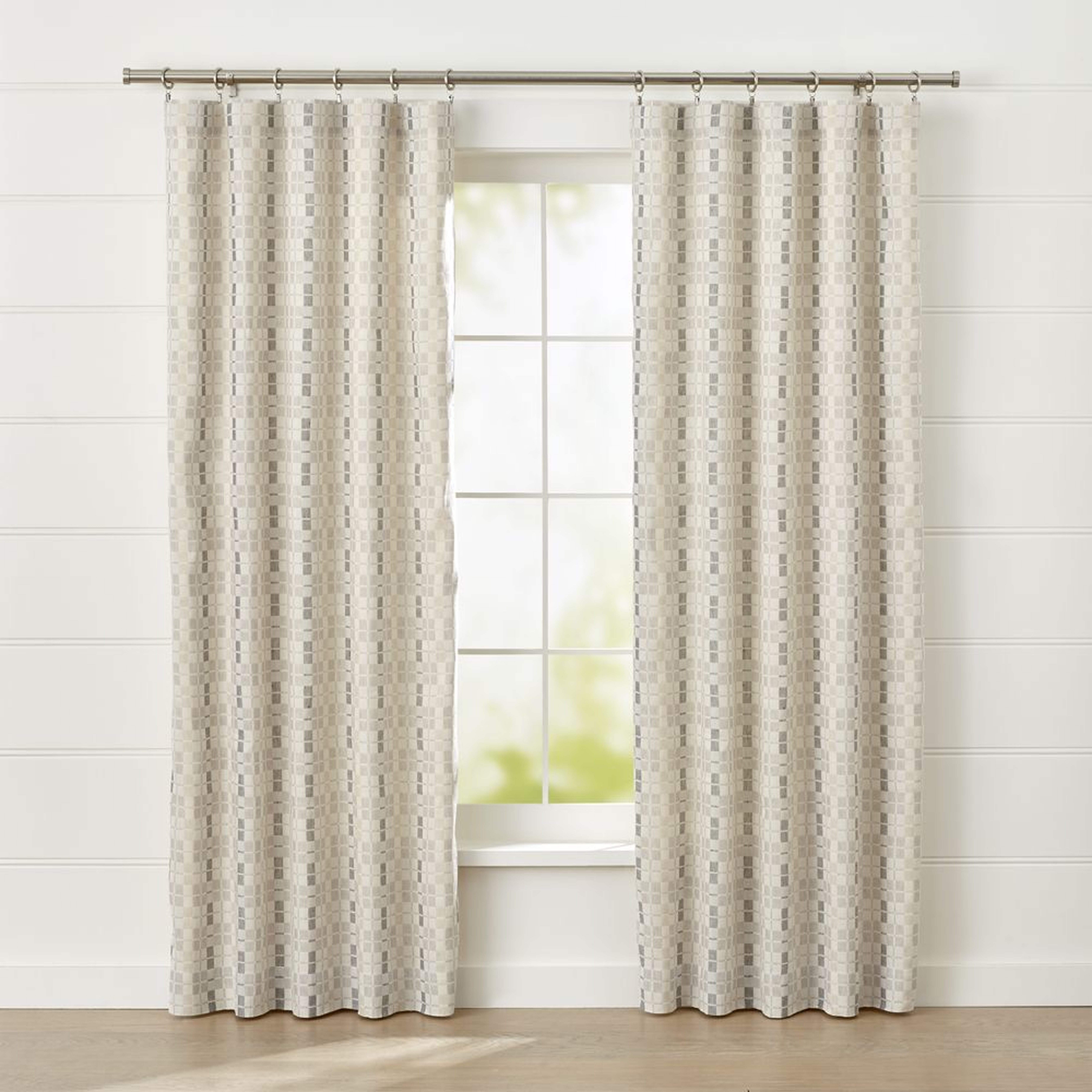 Pastore Neutral Curtain Panel 50"x96" - Crate and Barrel