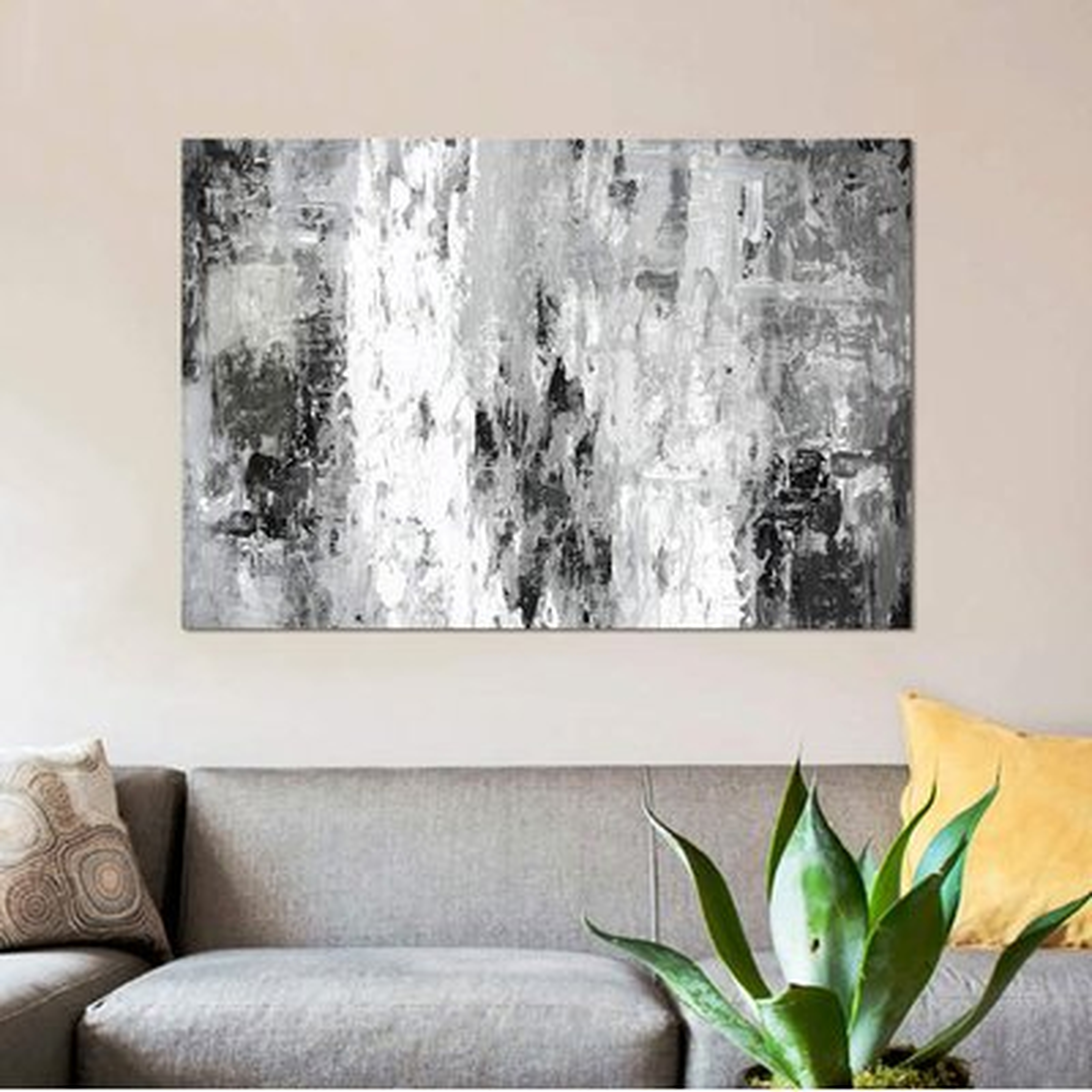 'Black And White Abstract IV' Print on Canvas - Wayfair