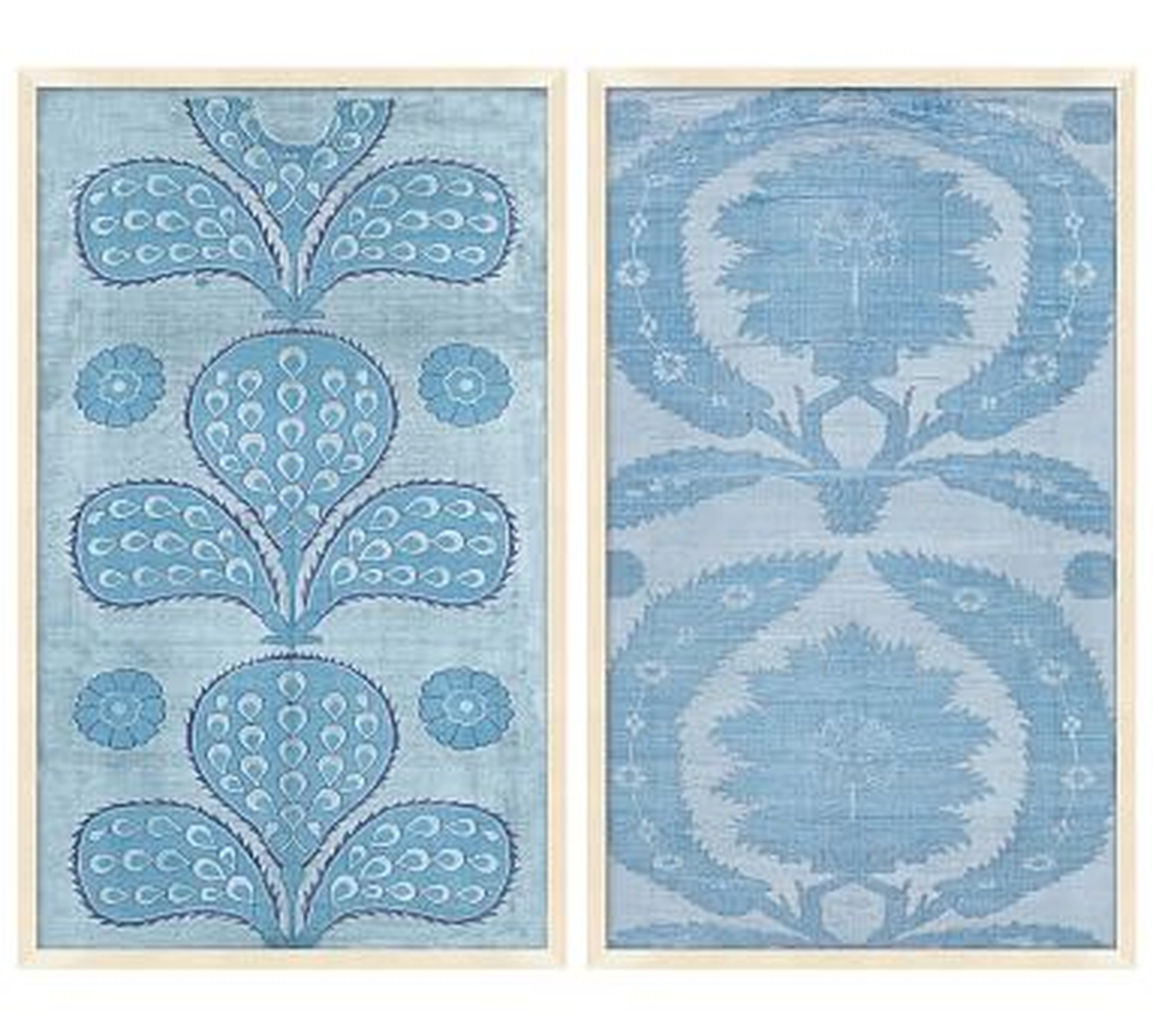 Blue Tapestry Paper Print, Set of 2 - Pottery Barn