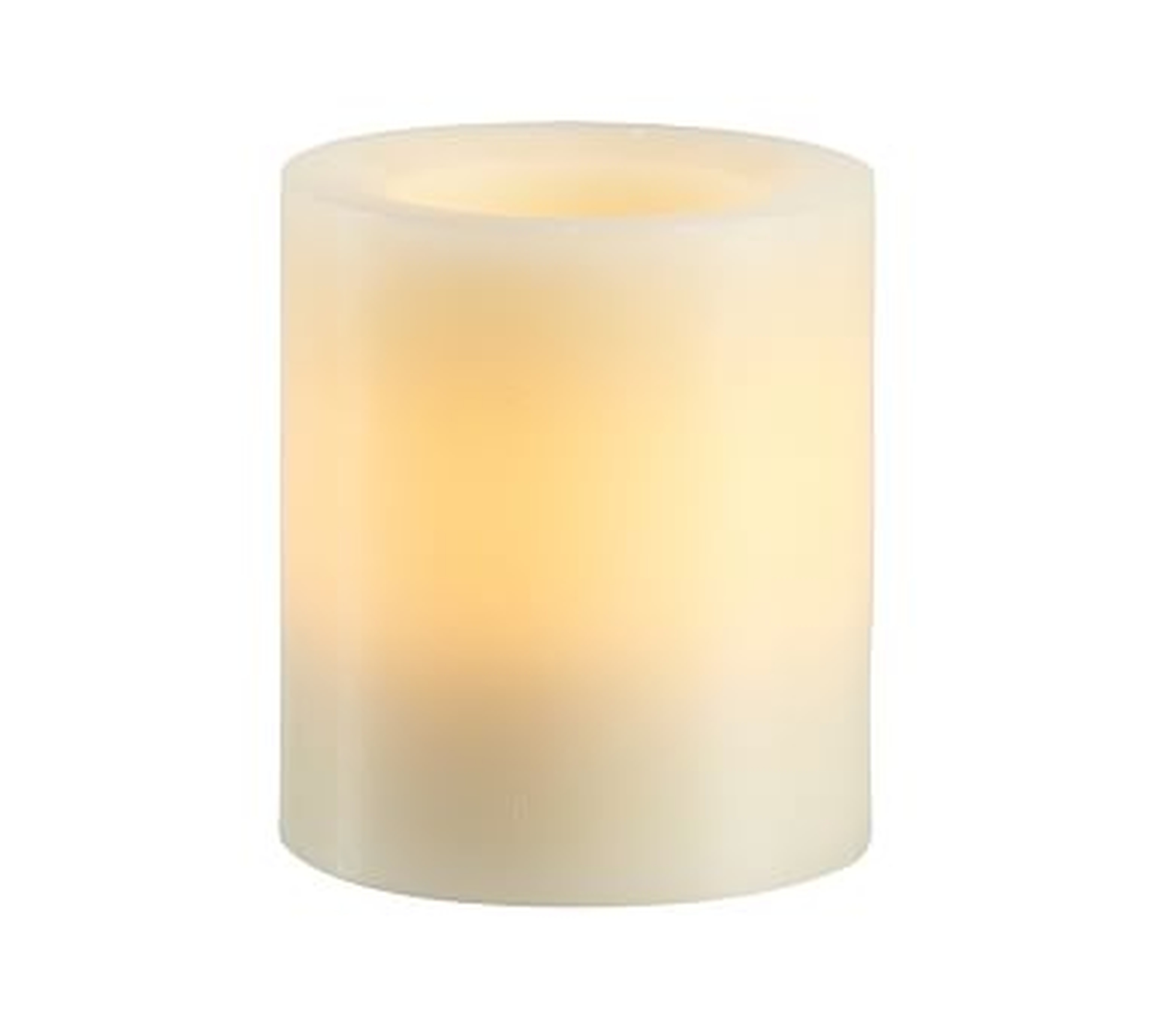 Standard Flameless Wax Candle, 4"x4.5" - Ivory - Pottery Barn