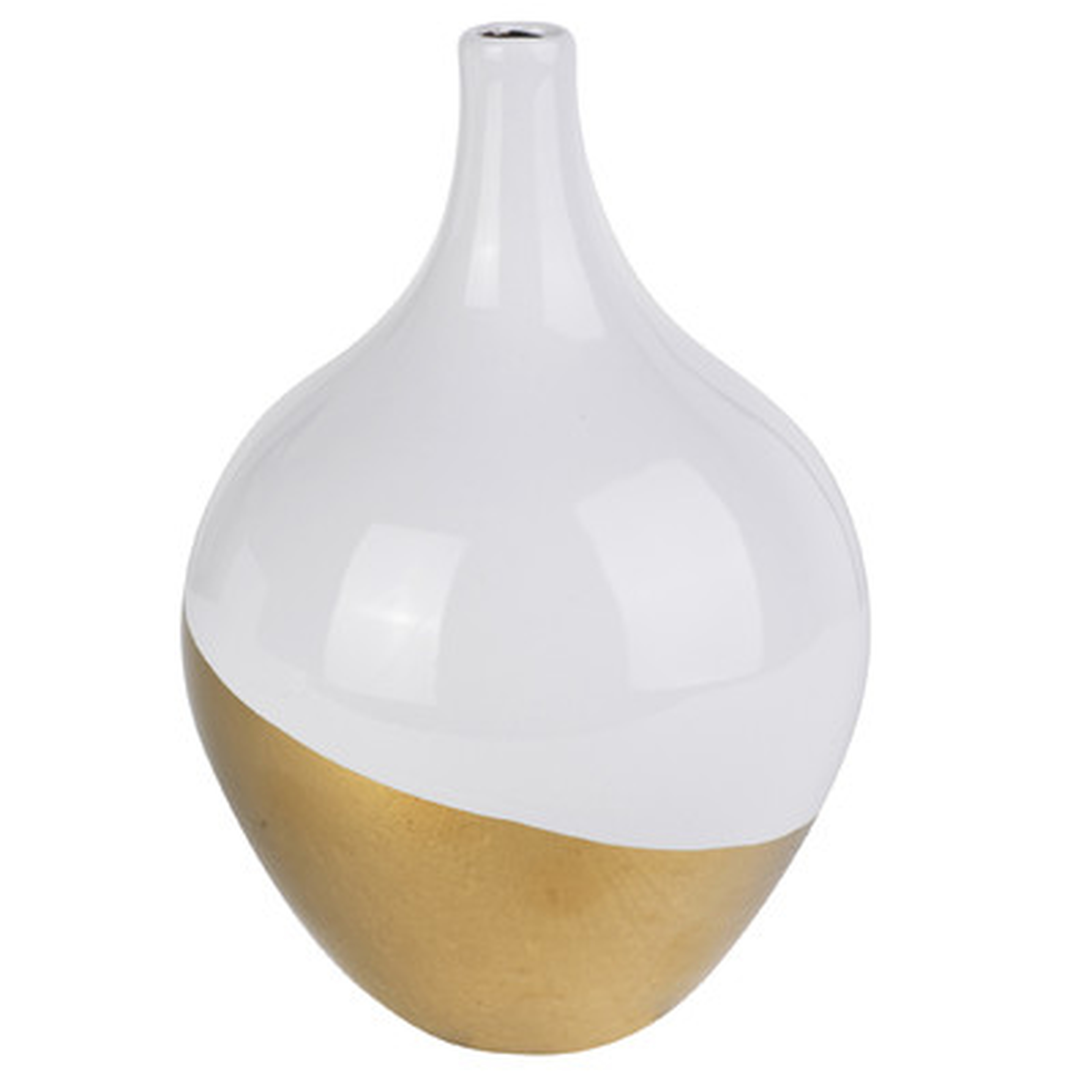 Bud White/Gold Ceramic Vase (Set of 2) - AllModern