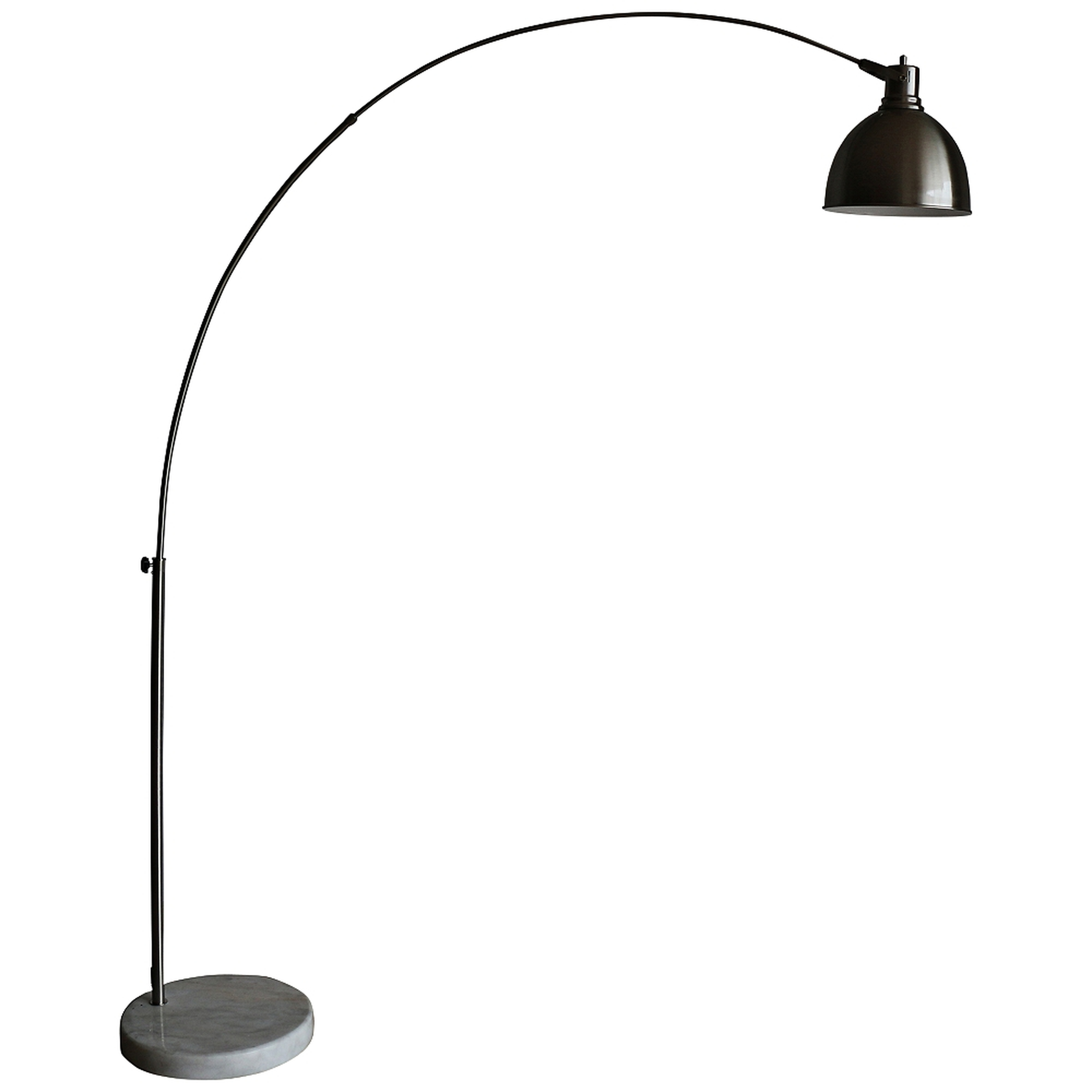 Aria Brushed Steel Arch Floor Lamp with Swivel Studio Head - Style # 55T65 - Lamps Plus