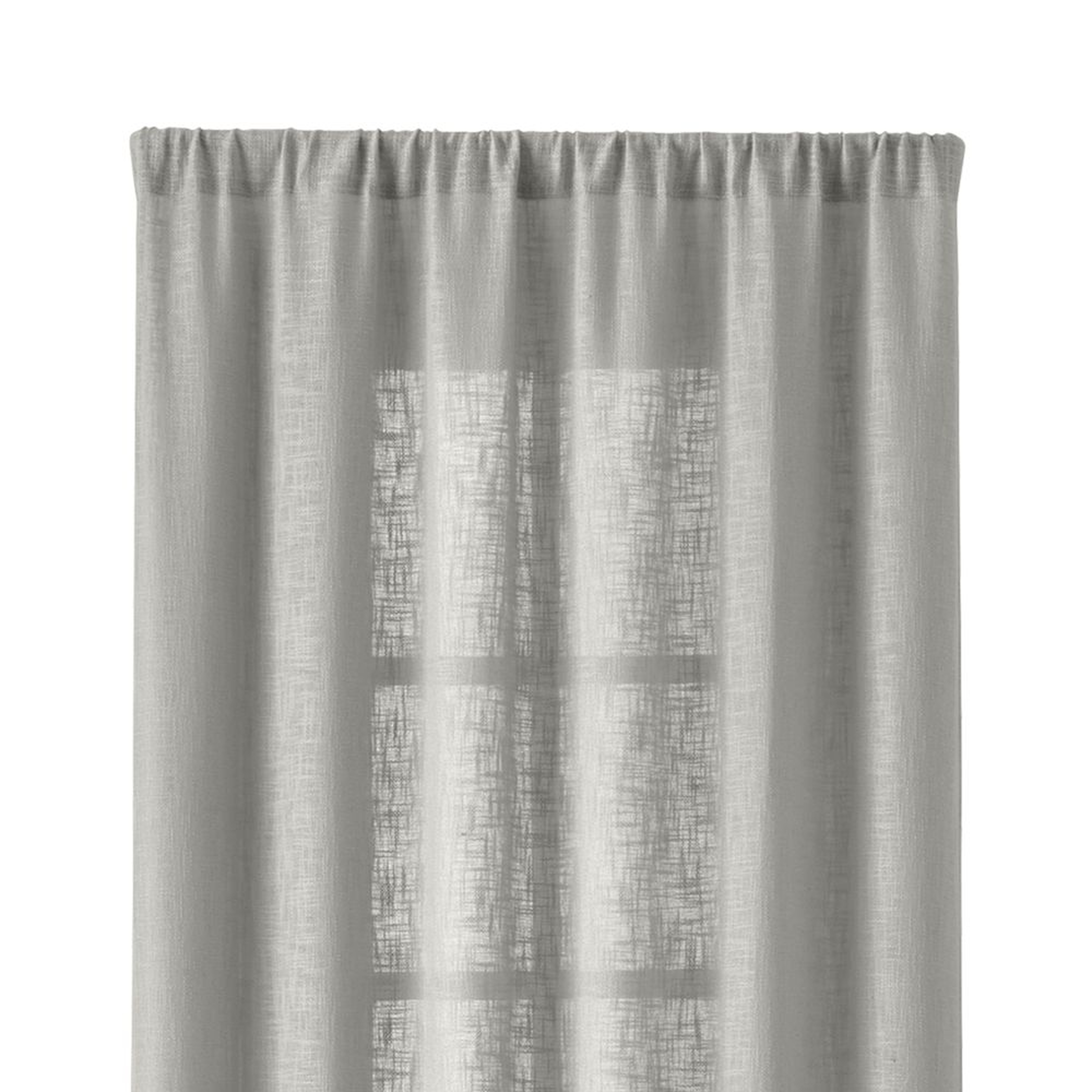 Lindstrom 48"x108" Grey Curtain Panel - Crate and Barrel