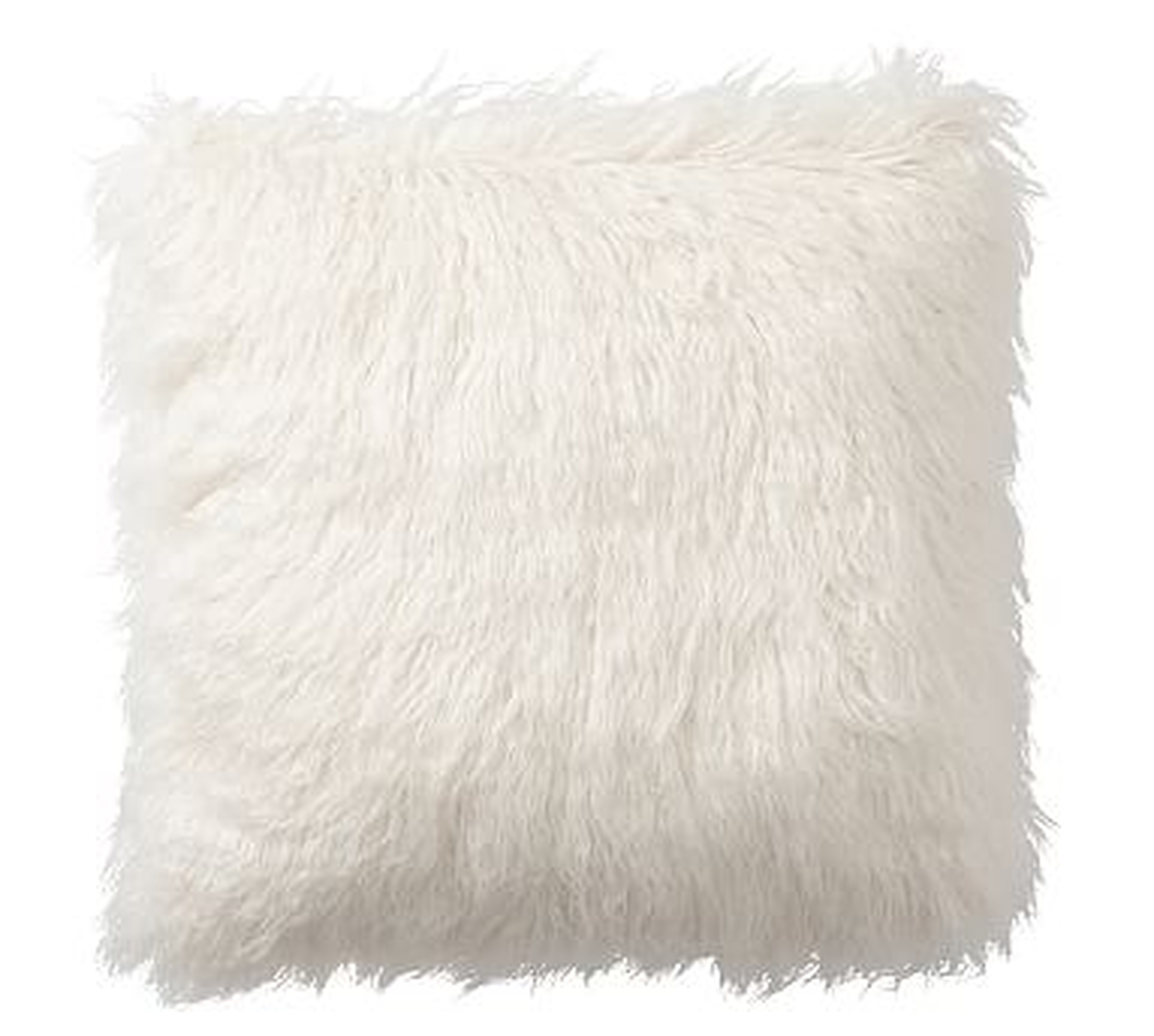 Mongolian Faux Fur Pillow Cover, 18", Ivory - Pottery Barn