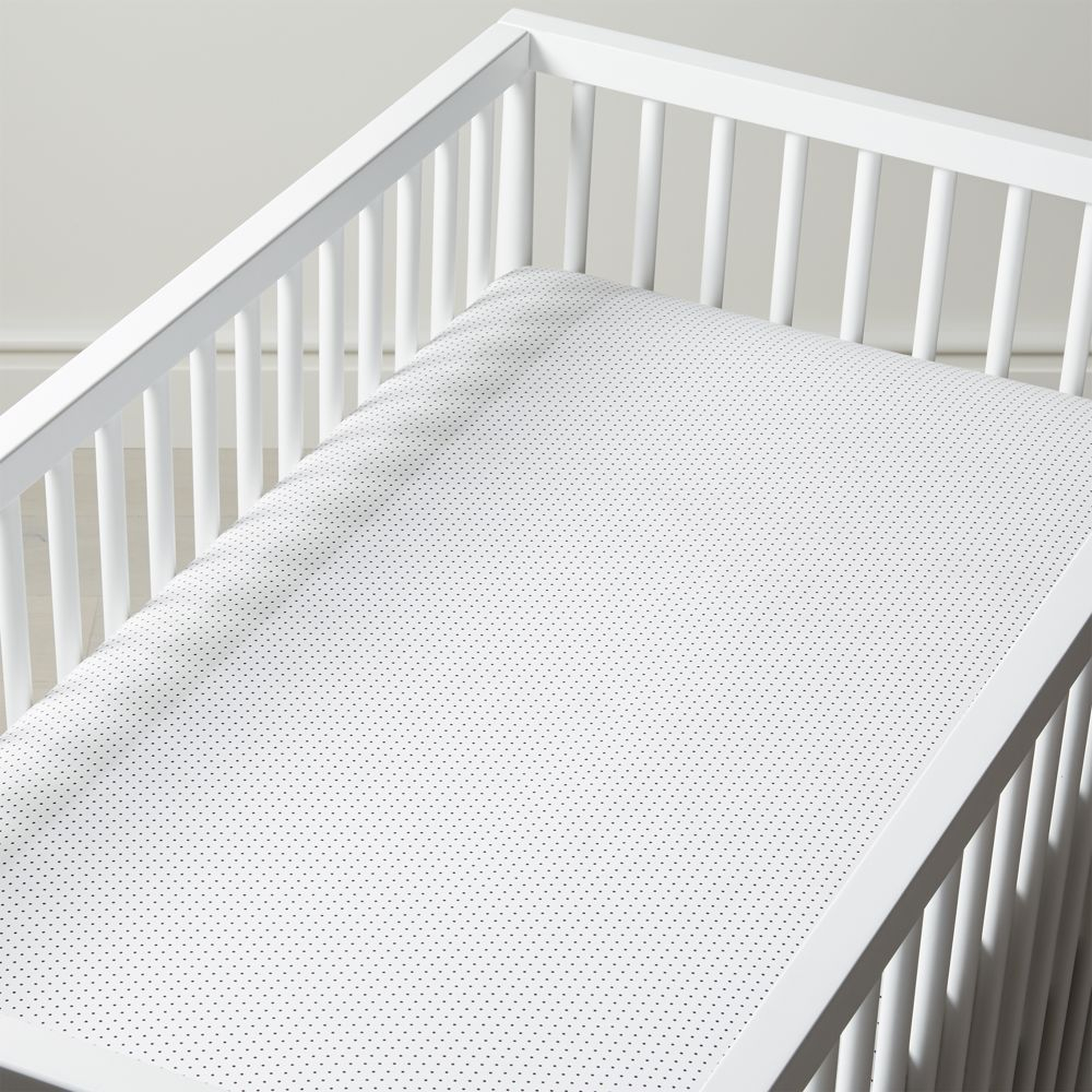 Organic Swiss Dot Crib Fitted Sheet - Crate and Barrel
