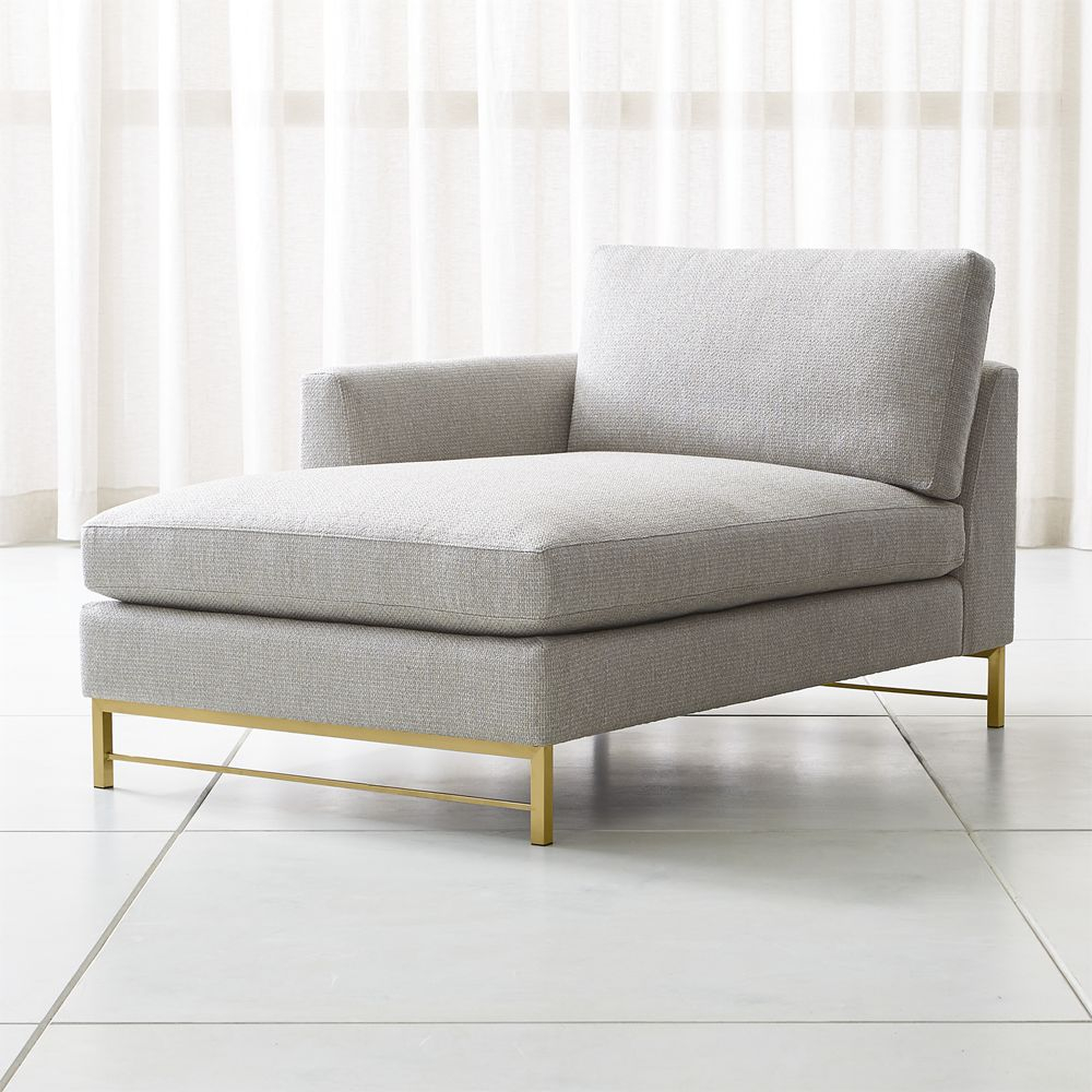 Tyson Left Arm Chaise with Brass Base - Crate and Barrel