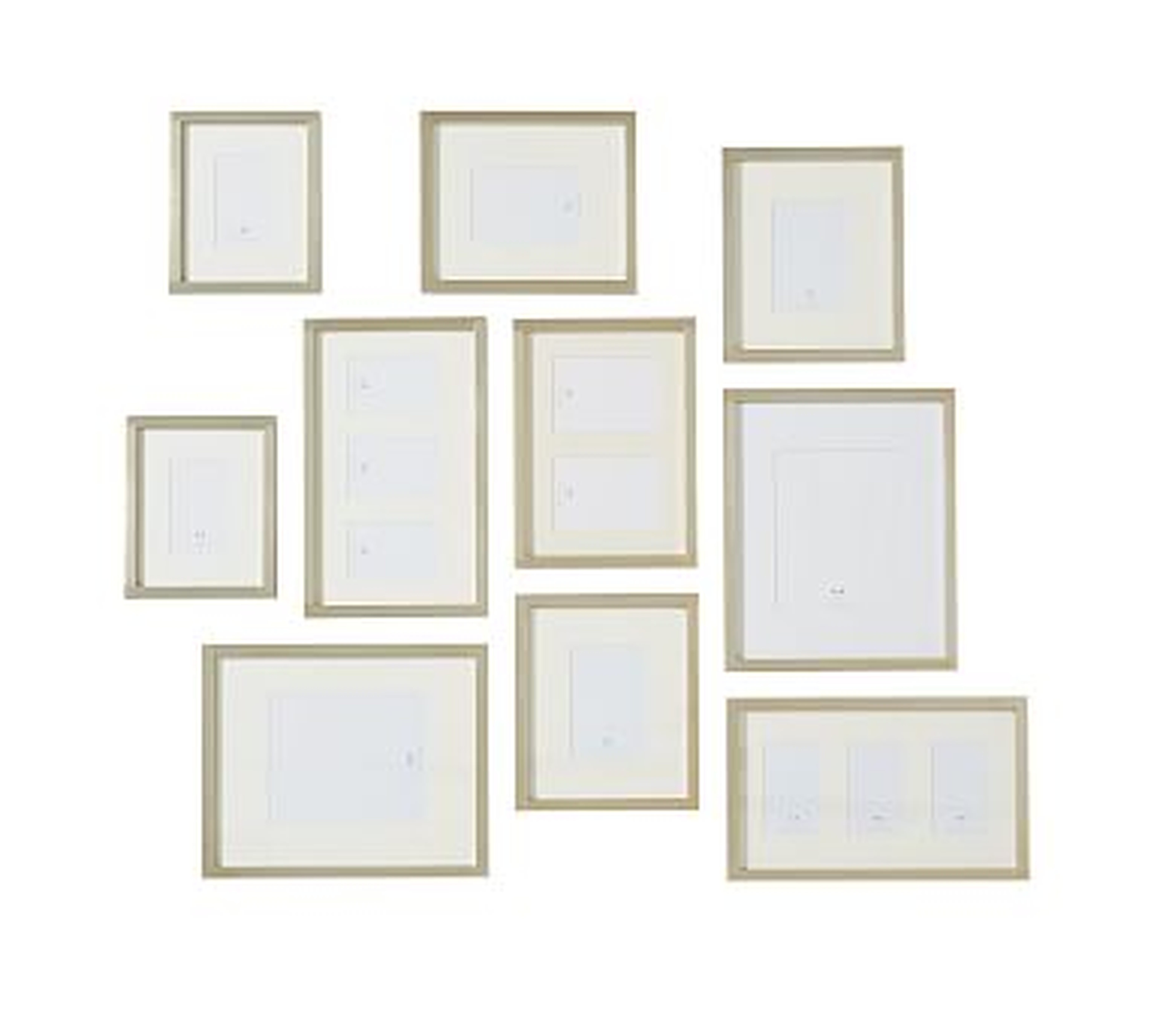 Champagne Gilt Photo Frame Gallery in a Box, Set of 10 - Pottery Barn