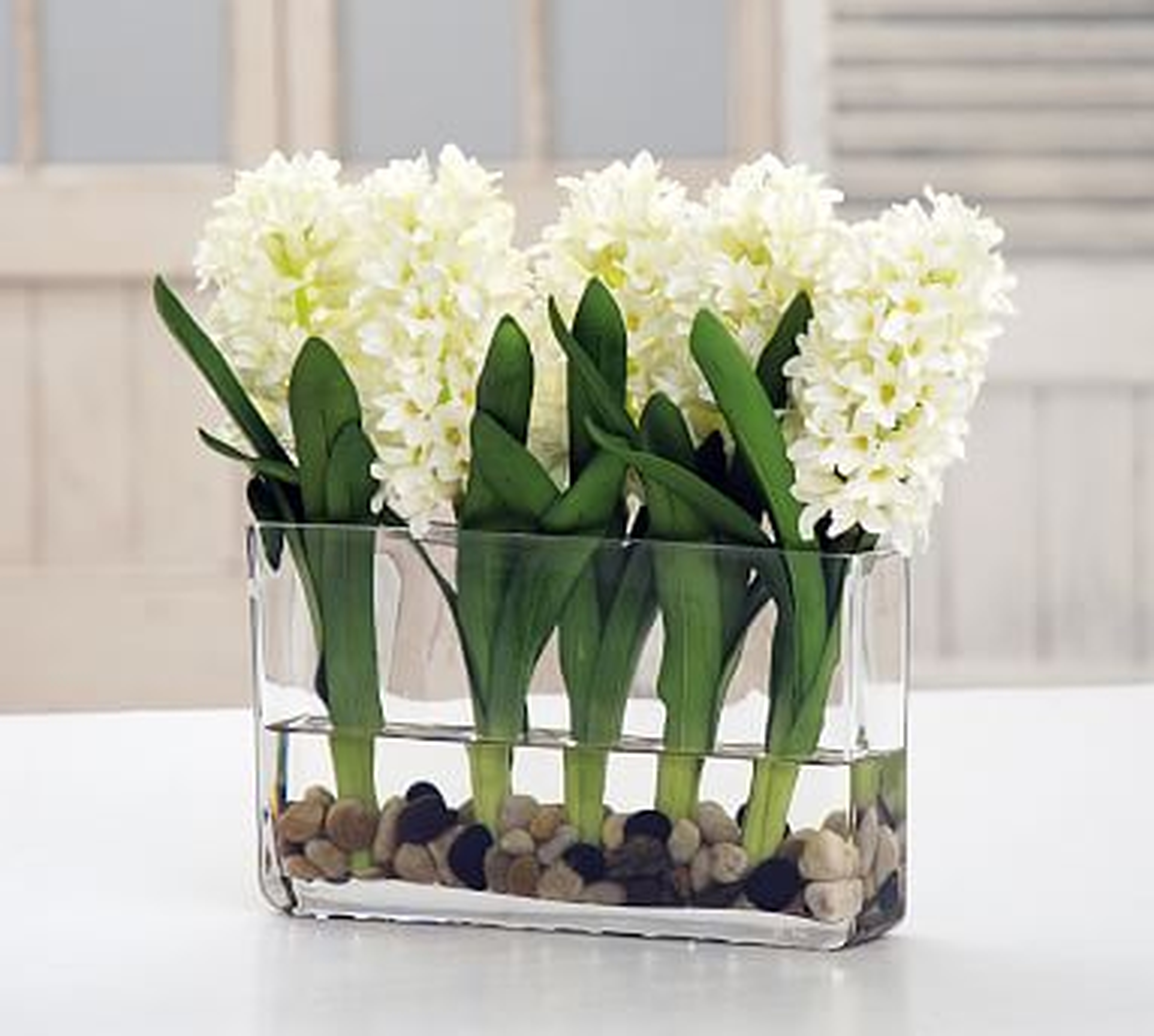 Faux White Hyacinth in Rectangle Planter - White - Pottery Barn
