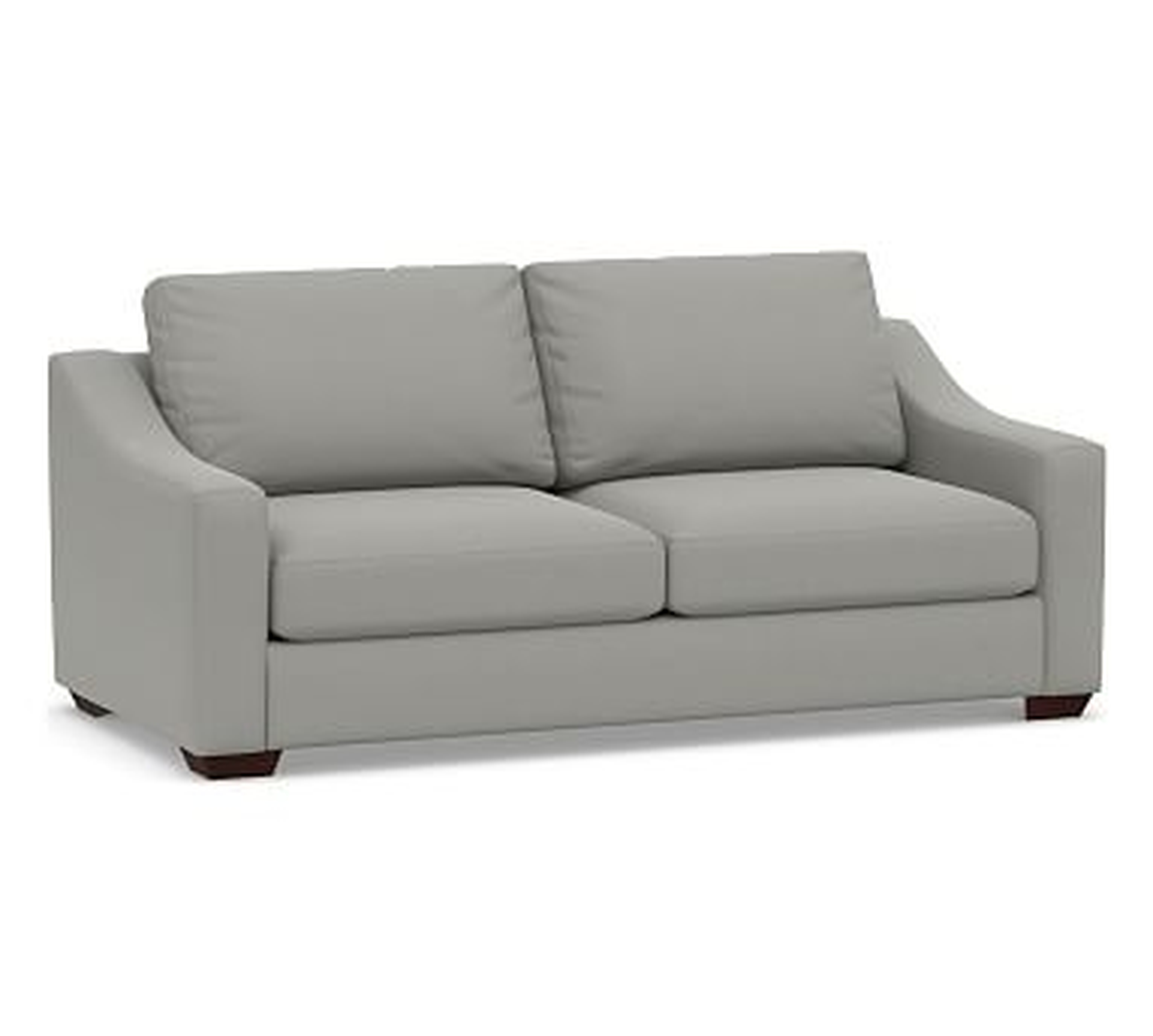 Big Sur Slope Arm Upholstered Sofa 82", Down Blend Wrapped Cushions, Performance Everydaysuede(TM) Metal Gray - Pottery Barn