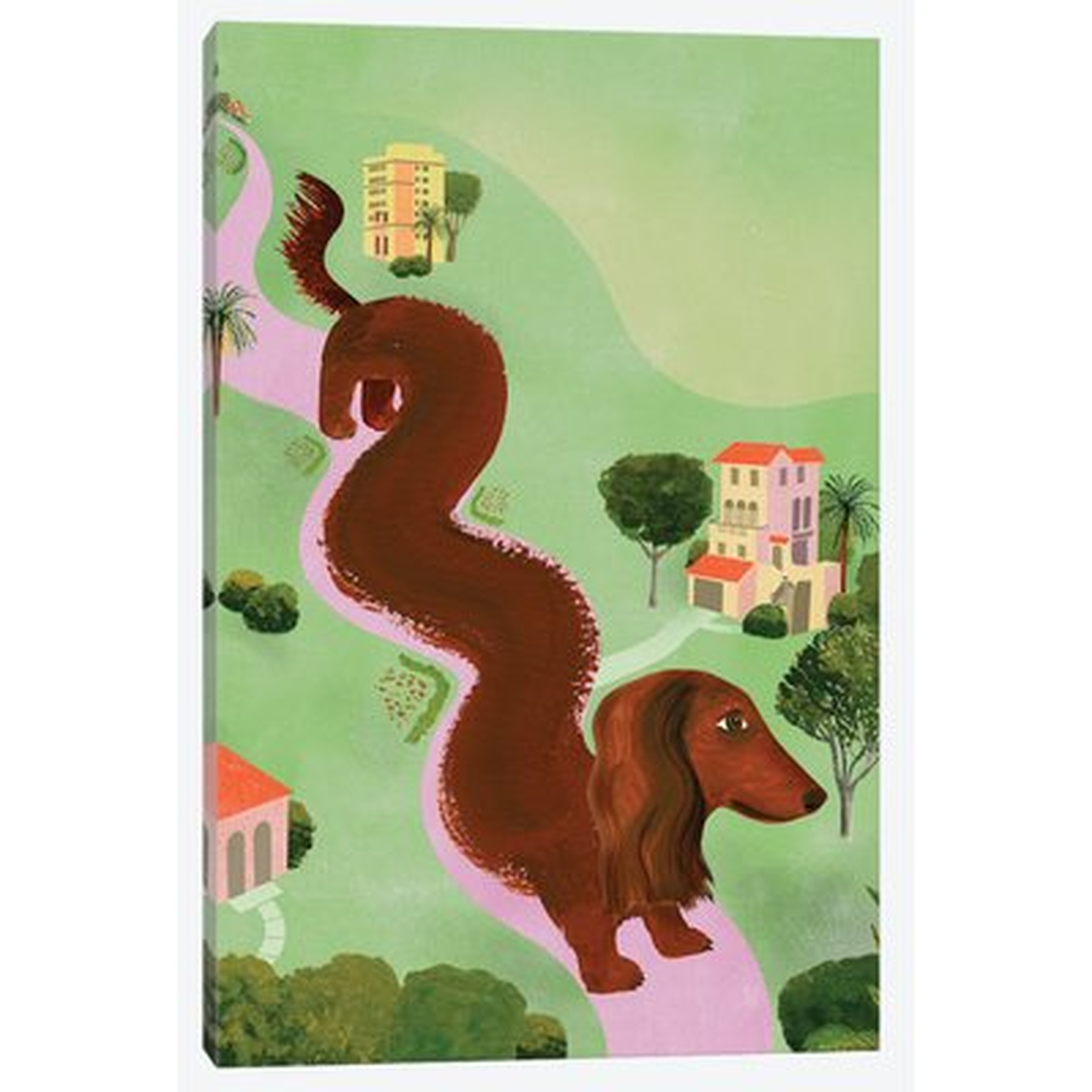 'Windy Dog' Print on Canvas - Wayfair