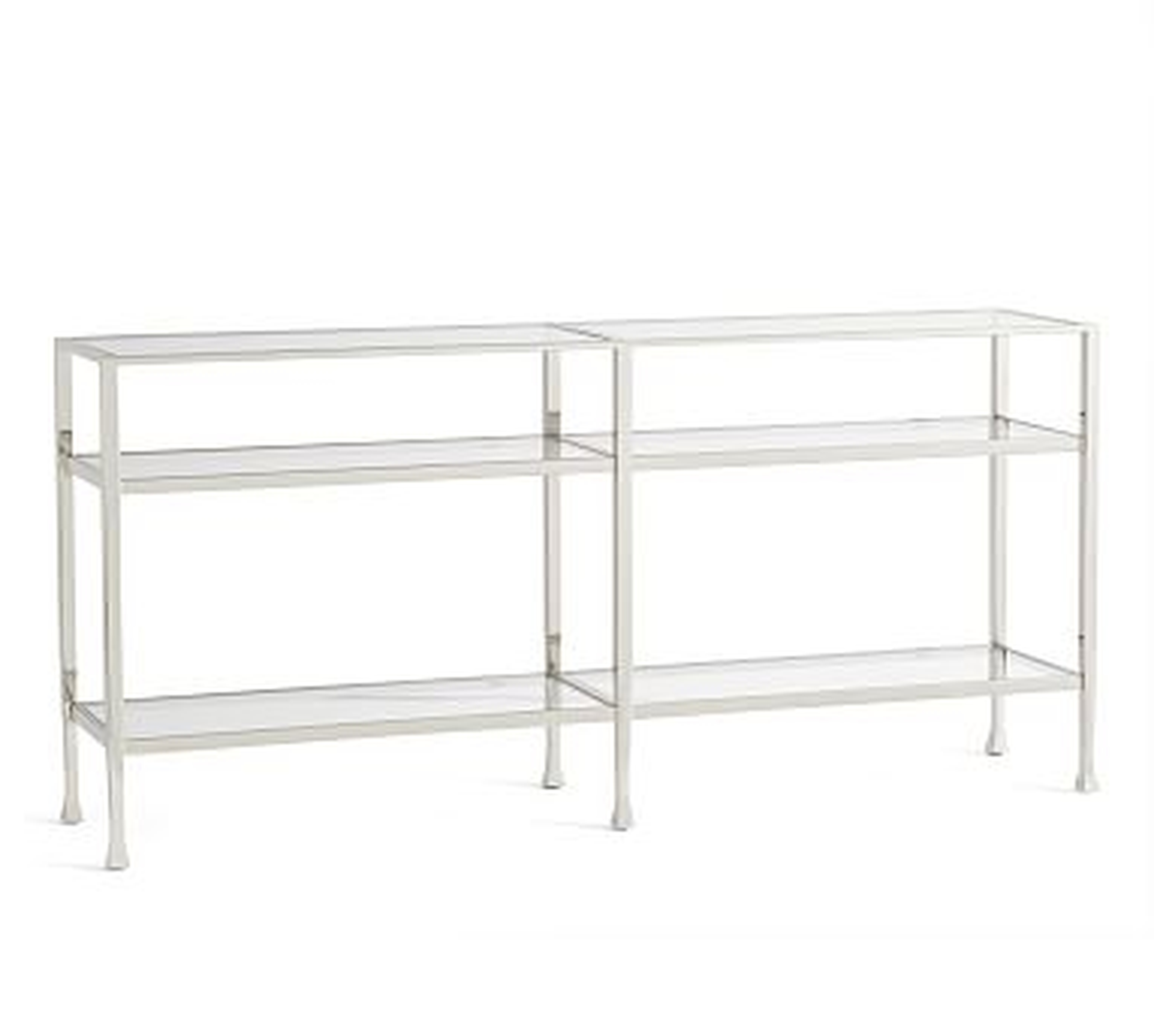 Tanner Long Console Table, Nickel finish - Pottery Barn