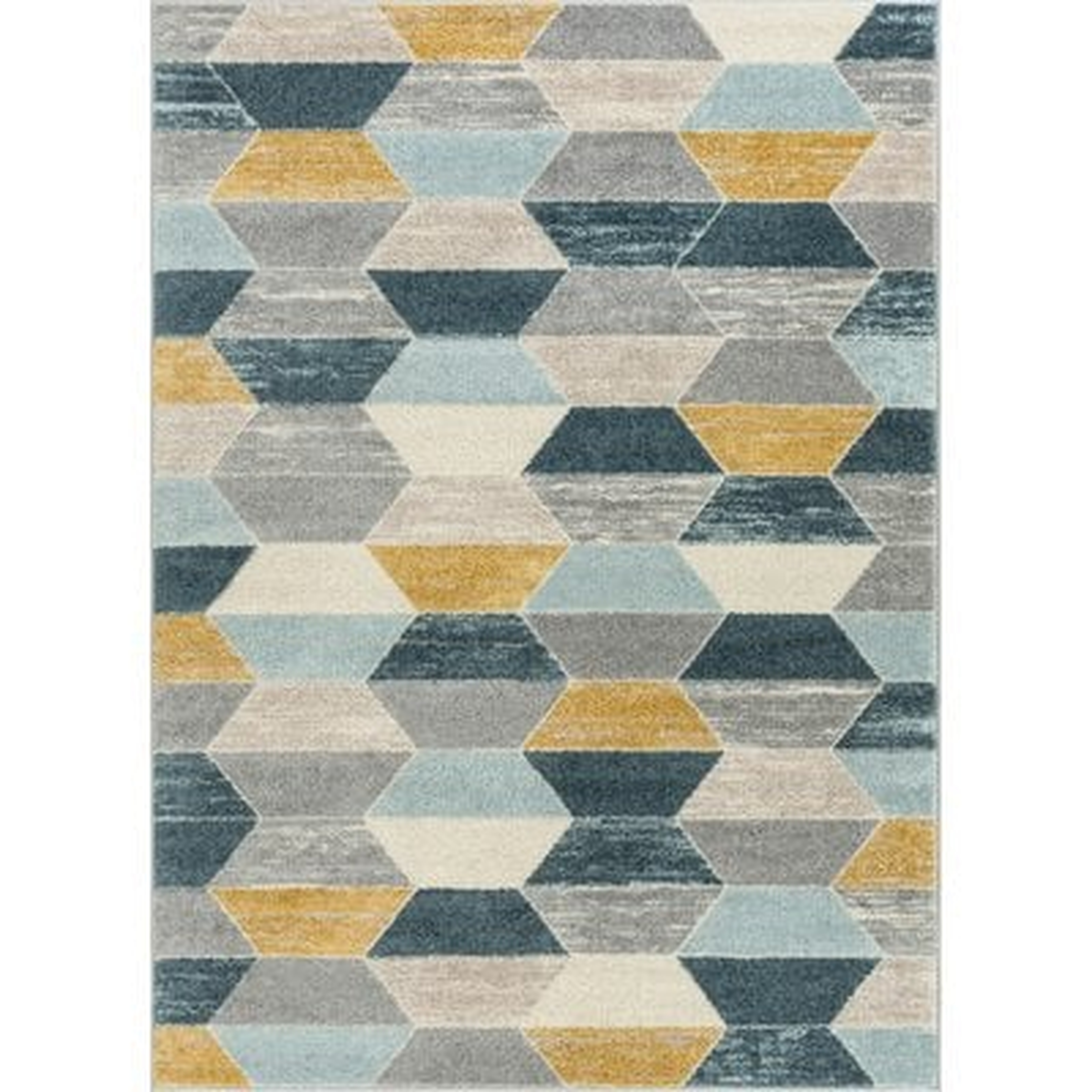 Mystic Maddox Modern Vintage Geometric Blue/Gray Area Rug - Wayfair