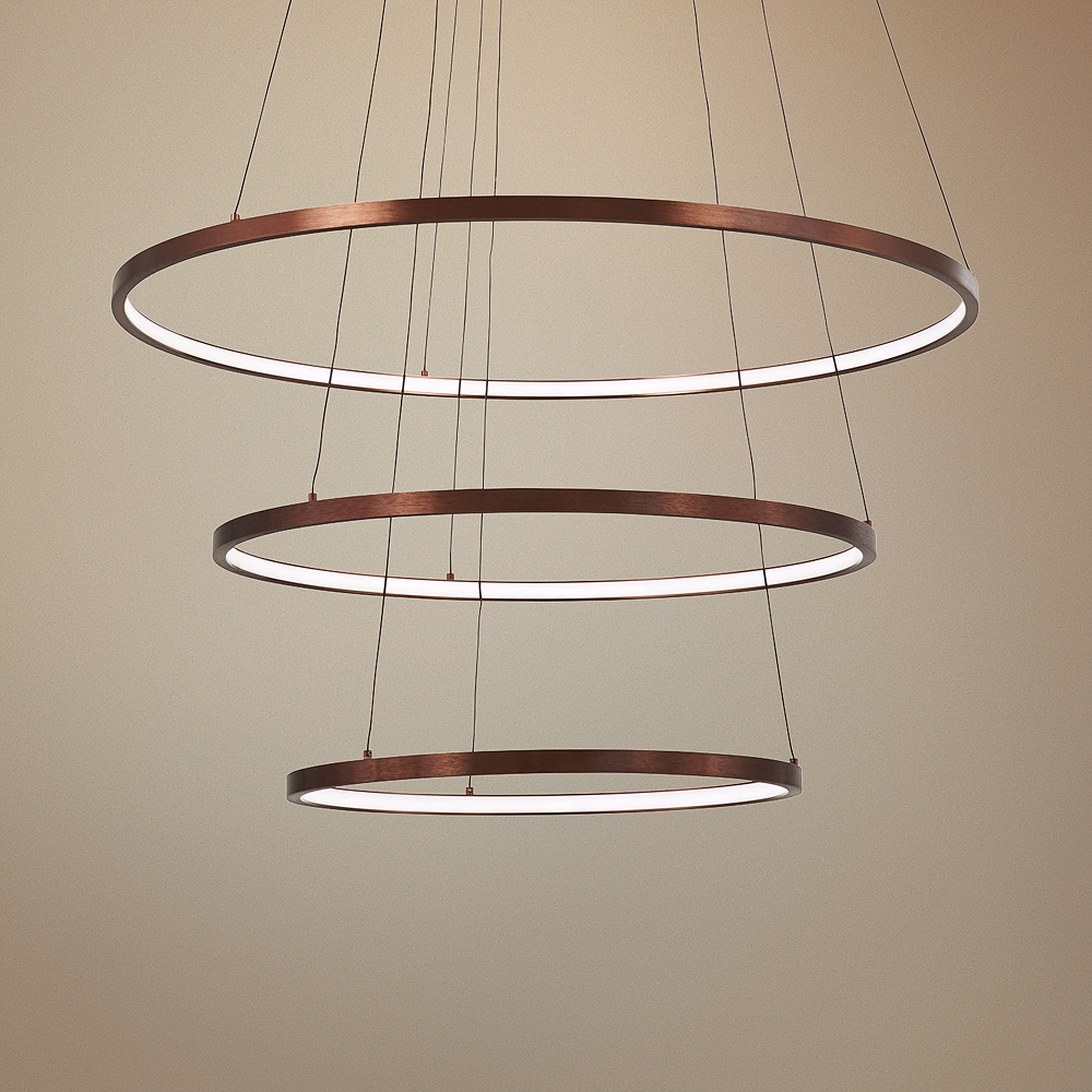 Full Orbit 31 1/2" Wide Satin Bronze 3-Light LED Pendant - Style # 58F09 - Lamps Plus