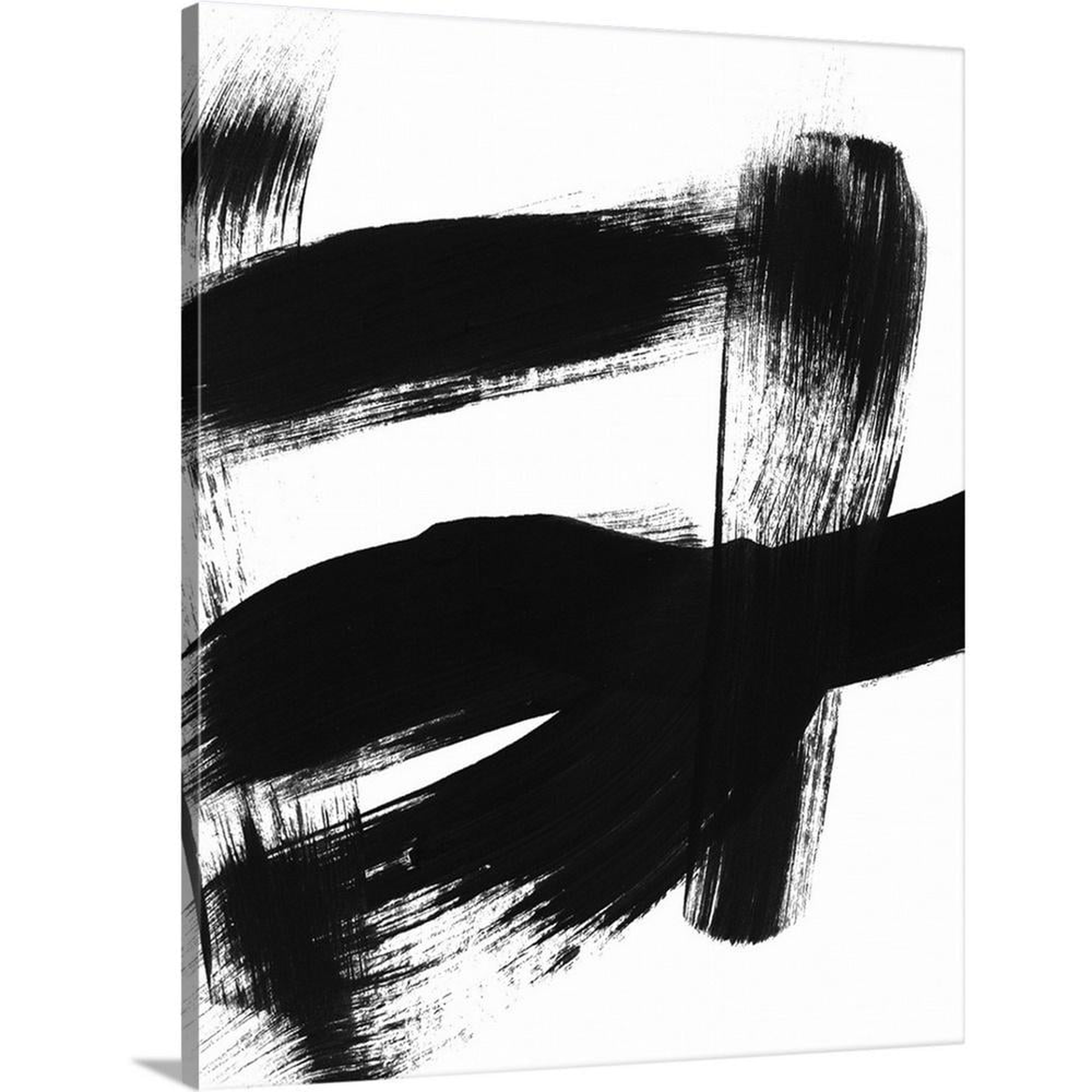 BW Brush Stroke II by Linda Woods Canvas Wall Art, Multi-Color - Home Depot