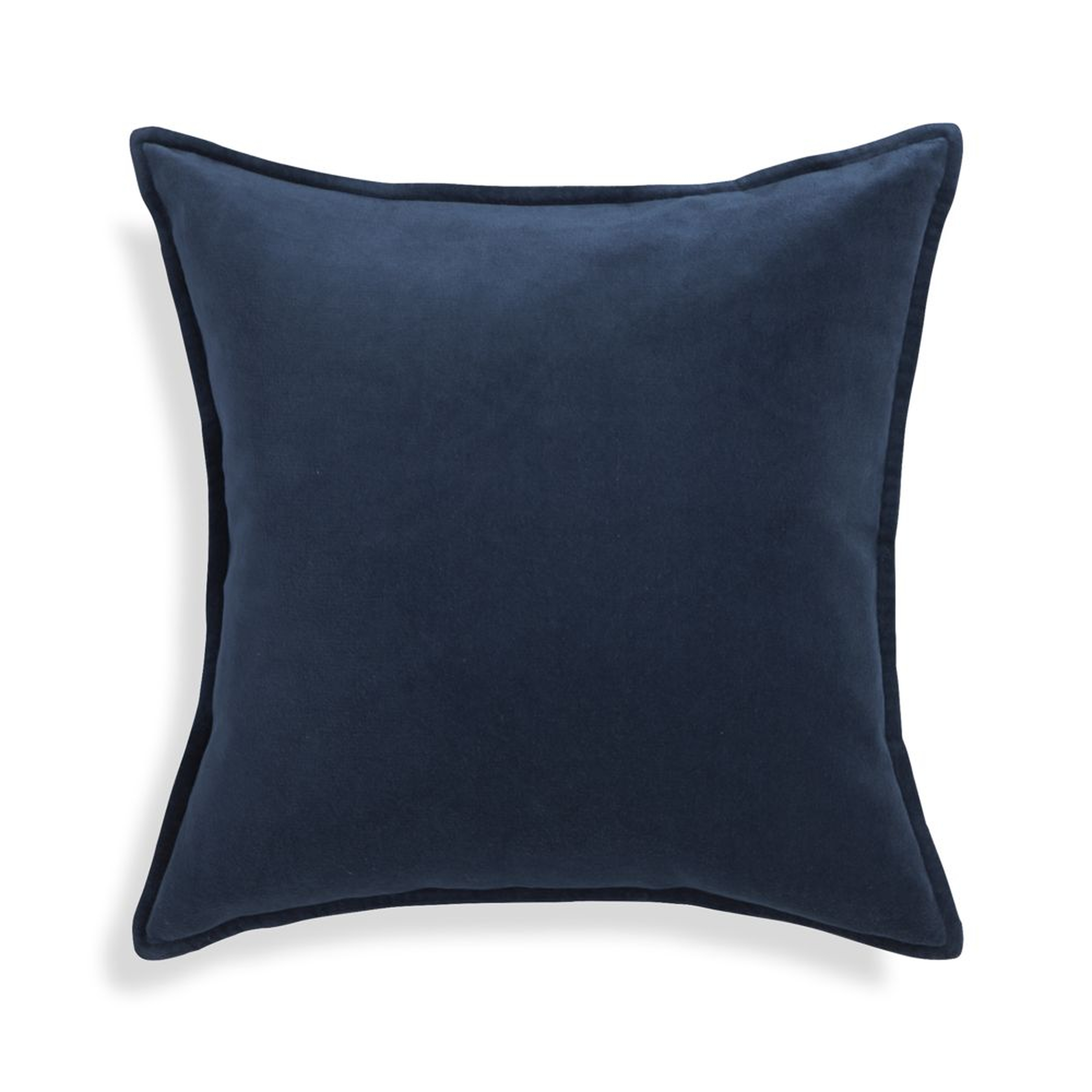 Brenner Indigo Blue Velvet Pillow Cover 20" - no insert - Crate and Barrel